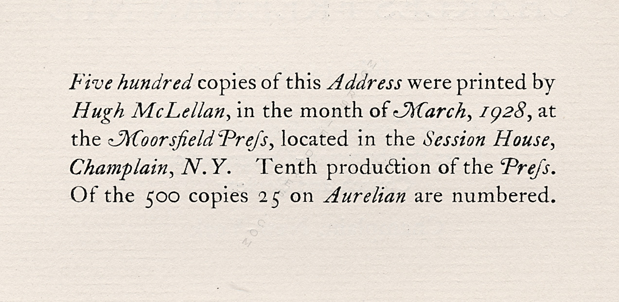 Examples
                      of the Moorsfield Press Caslon Typeface