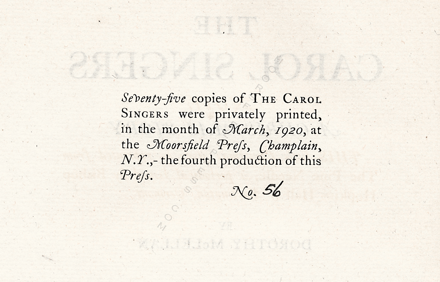 Examples
                      of the Moorsfield Press Caslon Typeface