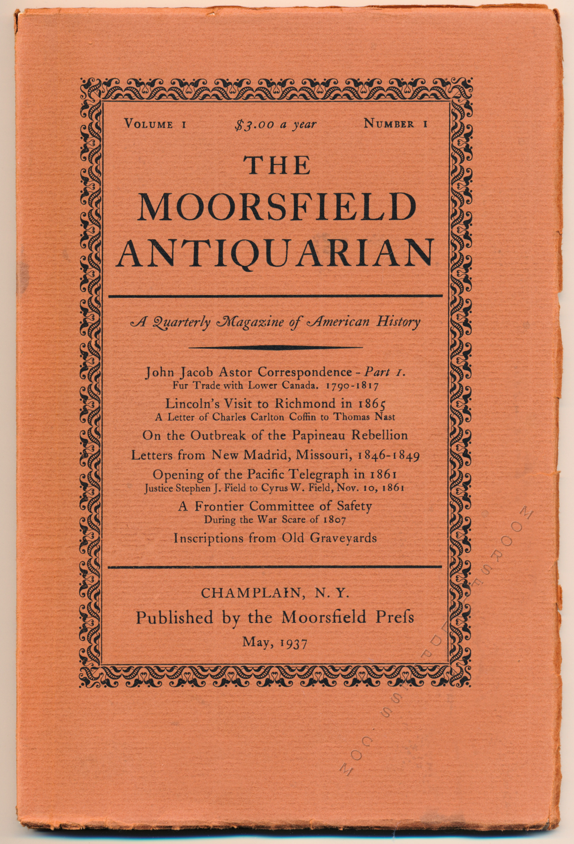 Examples
                      of the Moorsfield Press Caslon Typeface