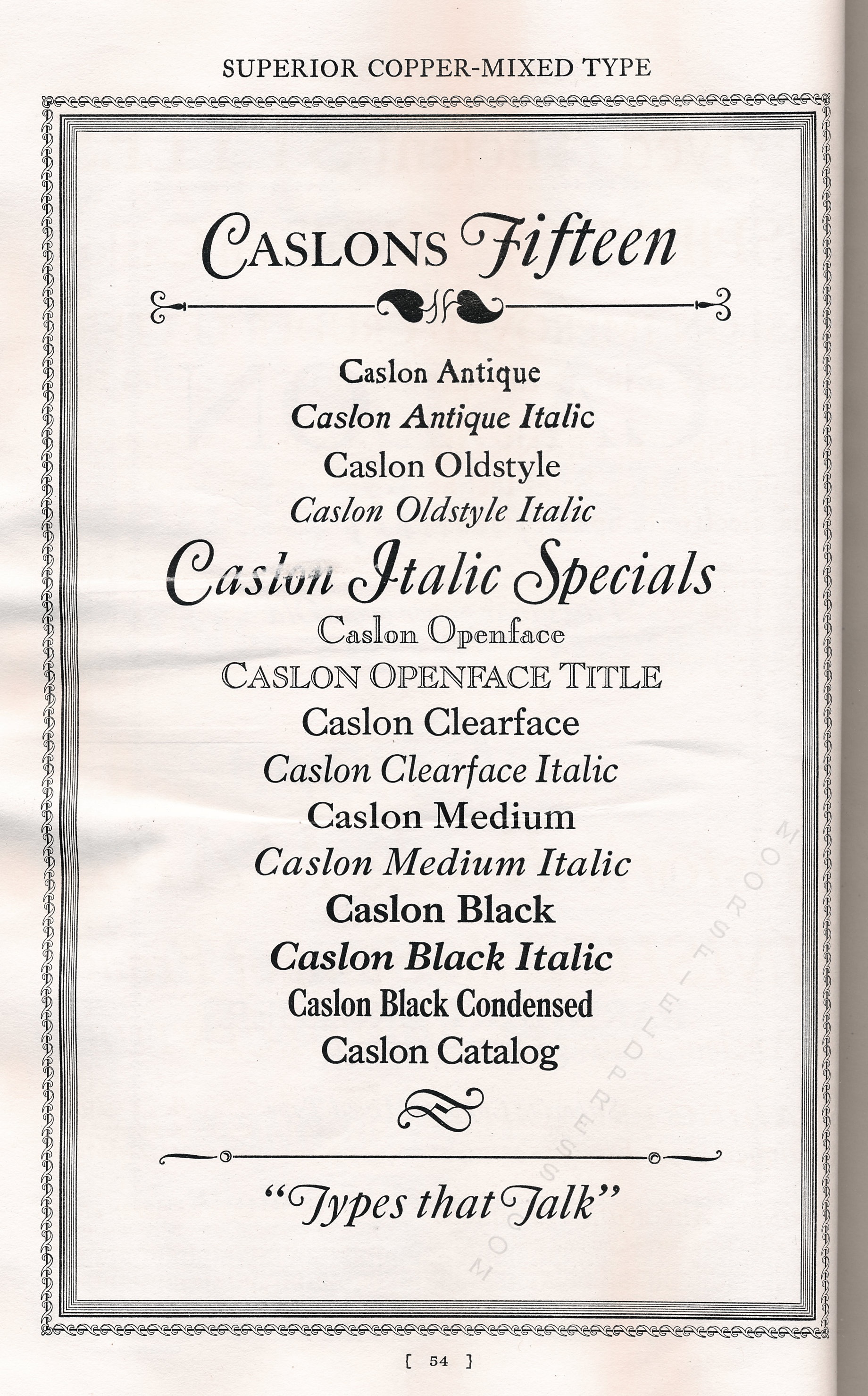 Caslon Font
              Typeface Catalog owned by Winfred Porter Truesdell