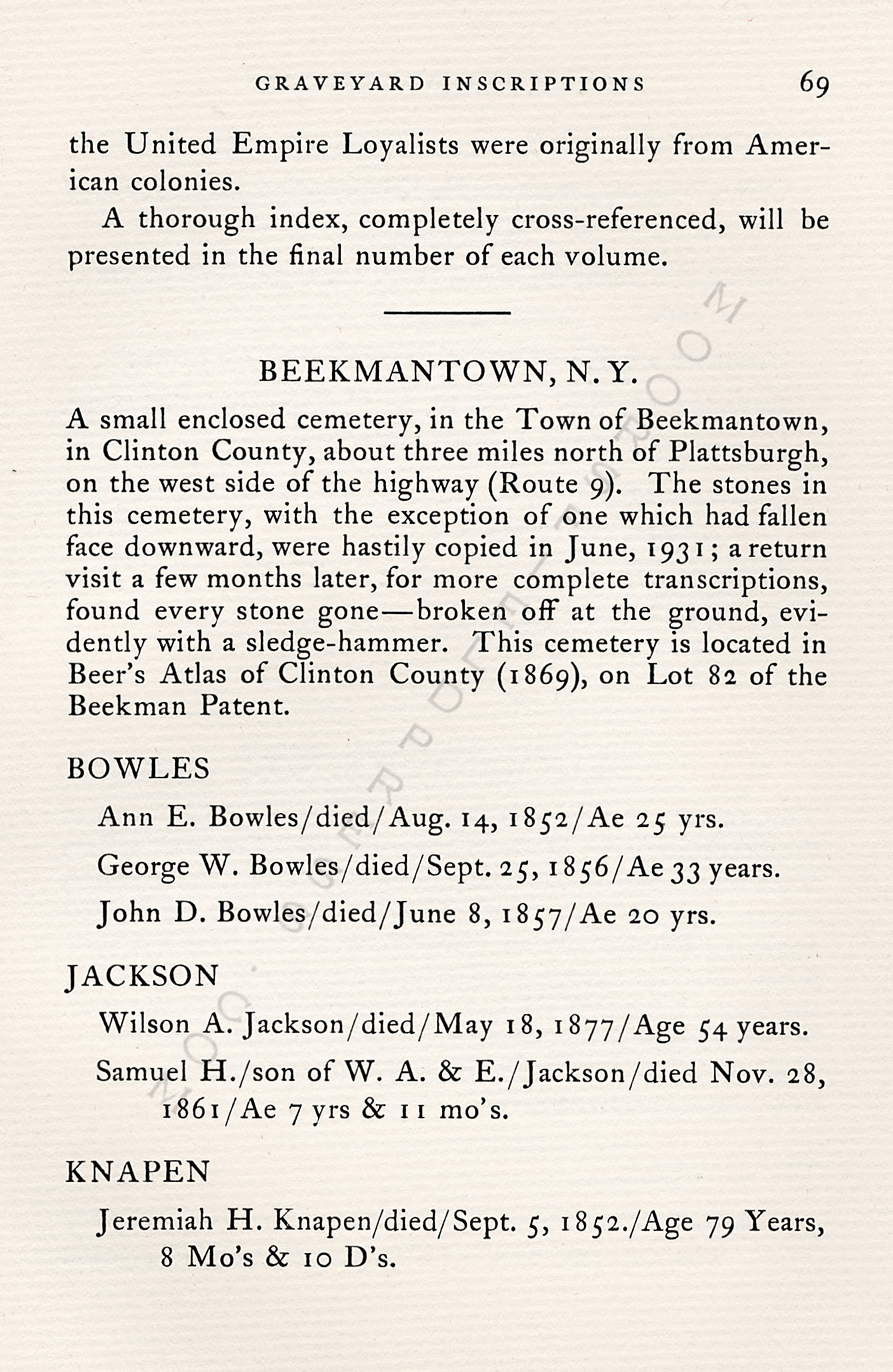 The
                      Moorsfield Antiquarian-Inscriptions from Old
                      Graveyards: the McLellan Cemetery Transcriptions