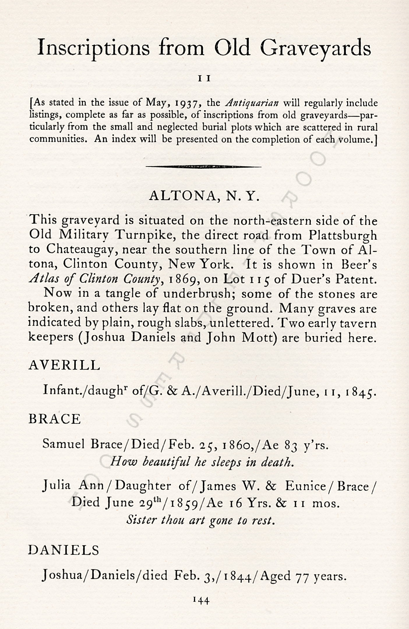 The
                      Moorsfield Antiquarian-Inscriptions from Old
                      Graveyards: the McLellan Cemetery Transcriptions