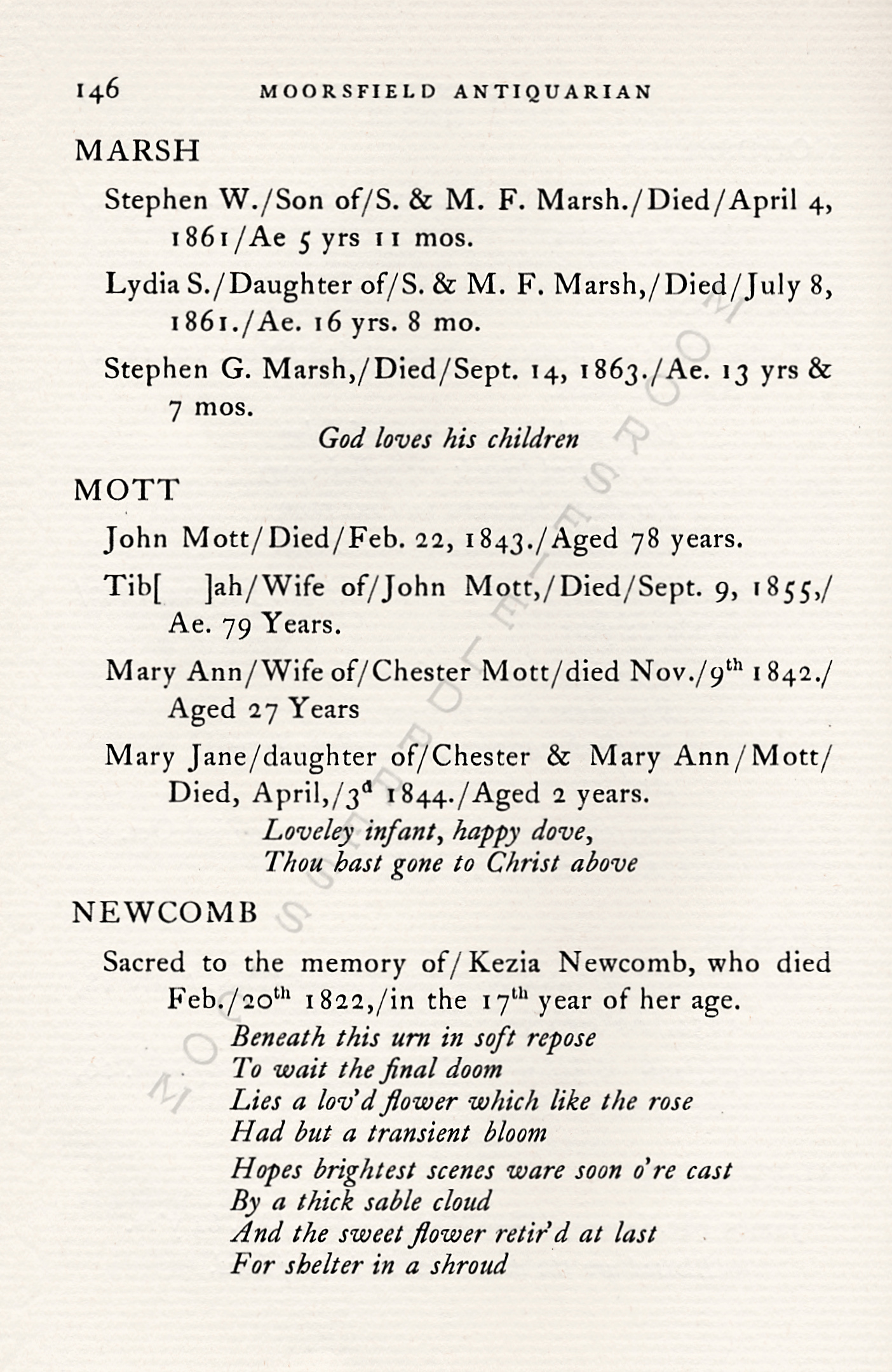 The
                      Moorsfield Antiquarian-Inscriptions from Old
                      Graveyards: the McLellan Cemetery Transcriptions