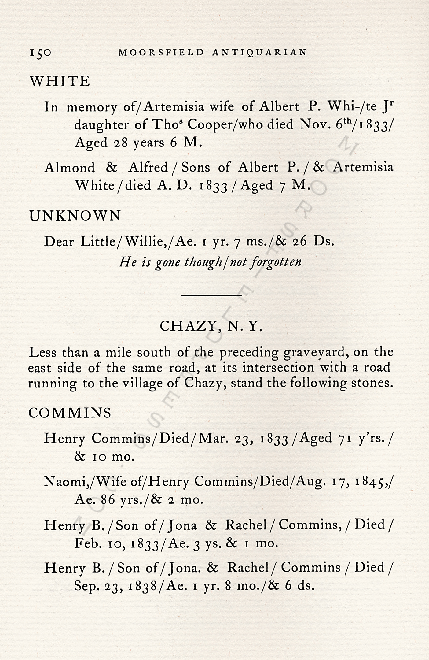 The
                      Moorsfield Antiquarian-Inscriptions from Old
                      Graveyards: the McLellan Cemetery Transcriptions