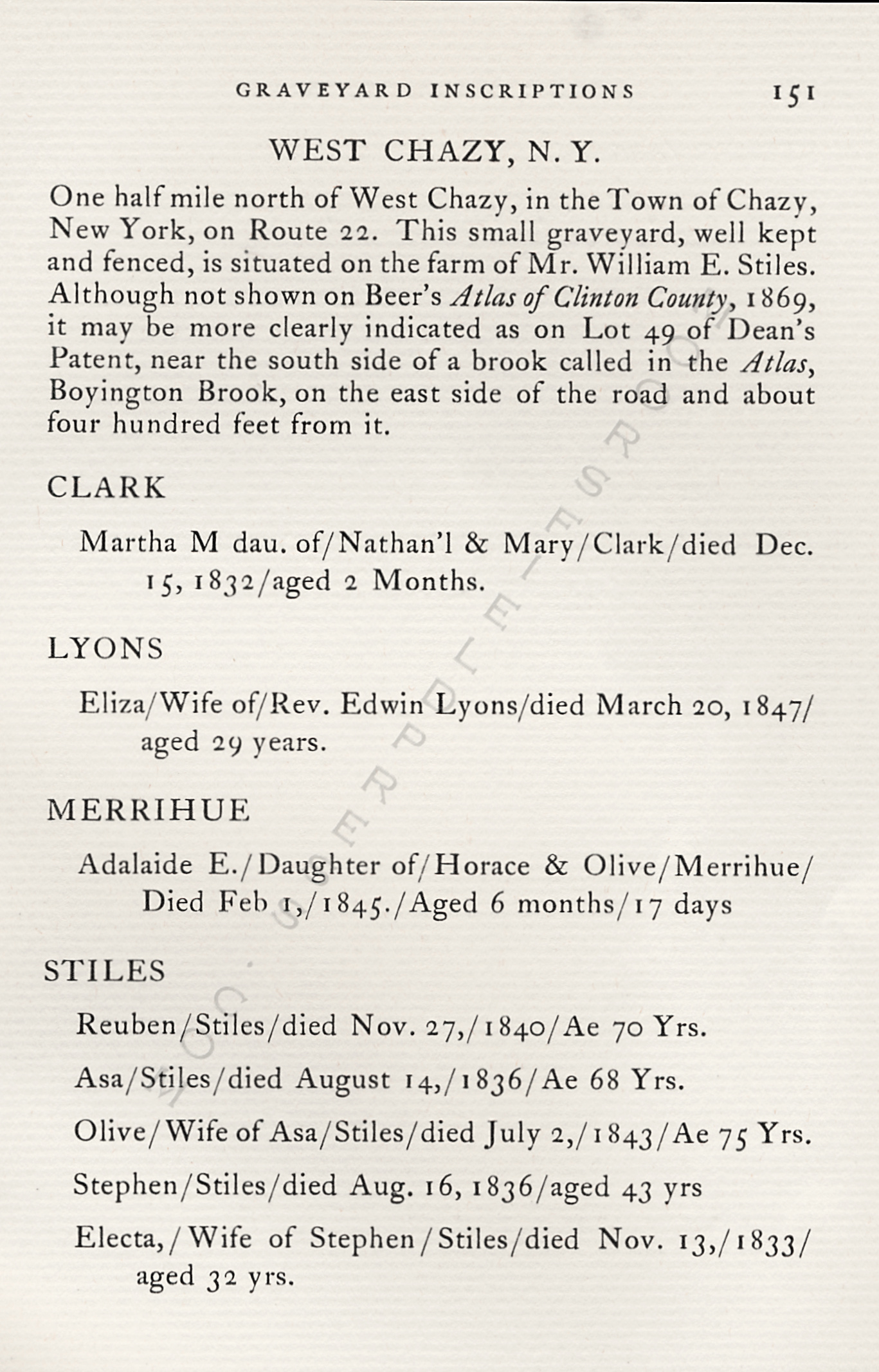 The
                      Moorsfield Antiquarian-Inscriptions from Old
                      Graveyards: the McLellan Cemetery Transcriptions