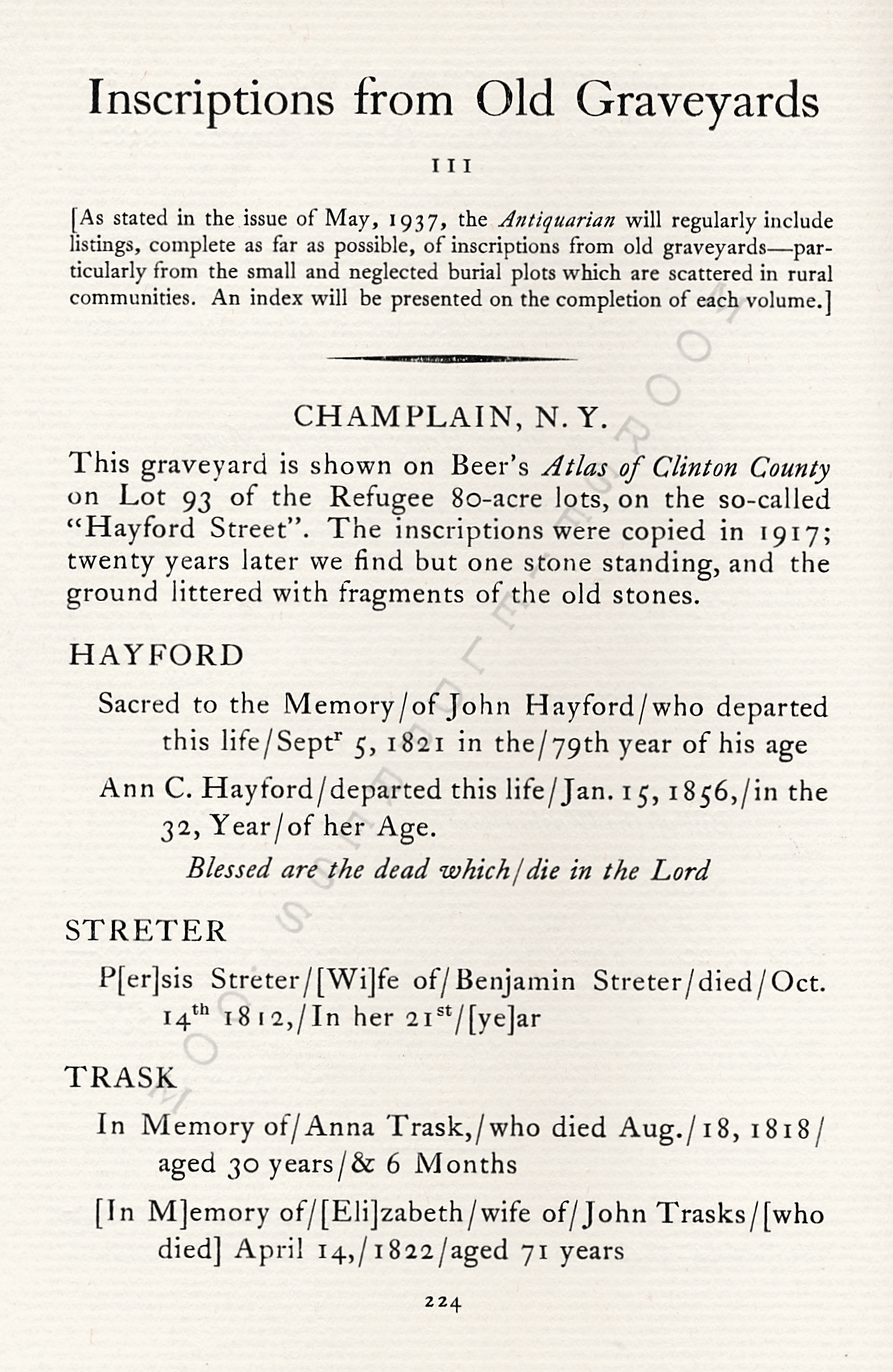 The
                      Moorsfield Antiquarian-Inscriptions from Old
                      Graveyards: the McLellan Cemetery Transcriptions