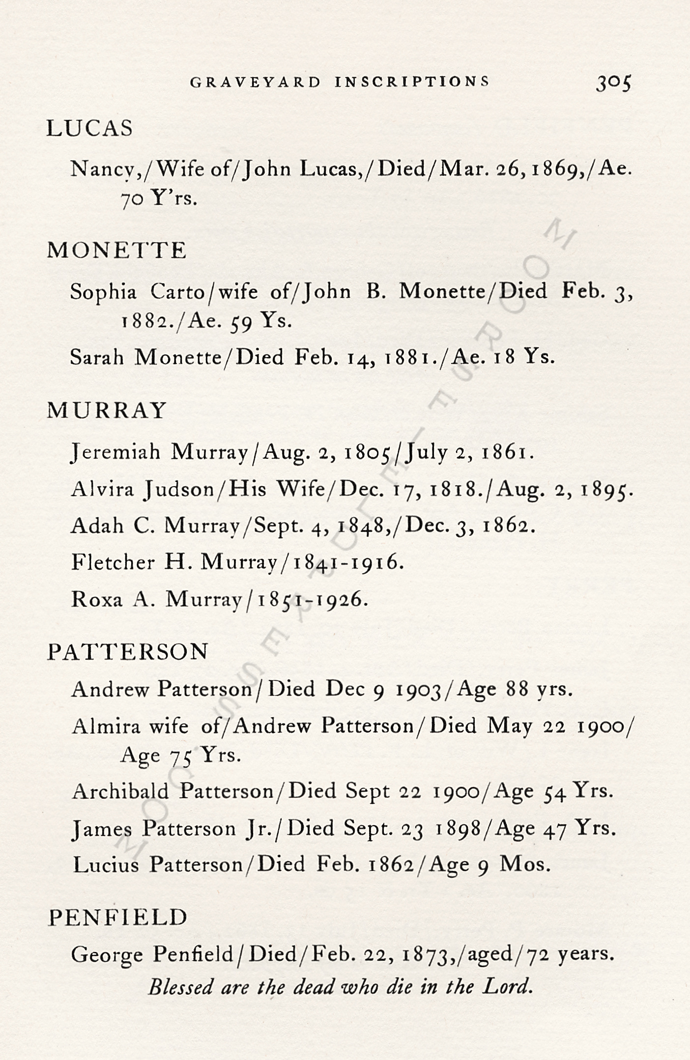 The
                      Moorsfield Antiquarian-Inscriptions from Old
                      Graveyards: the McLellan Cemetery Transcriptions