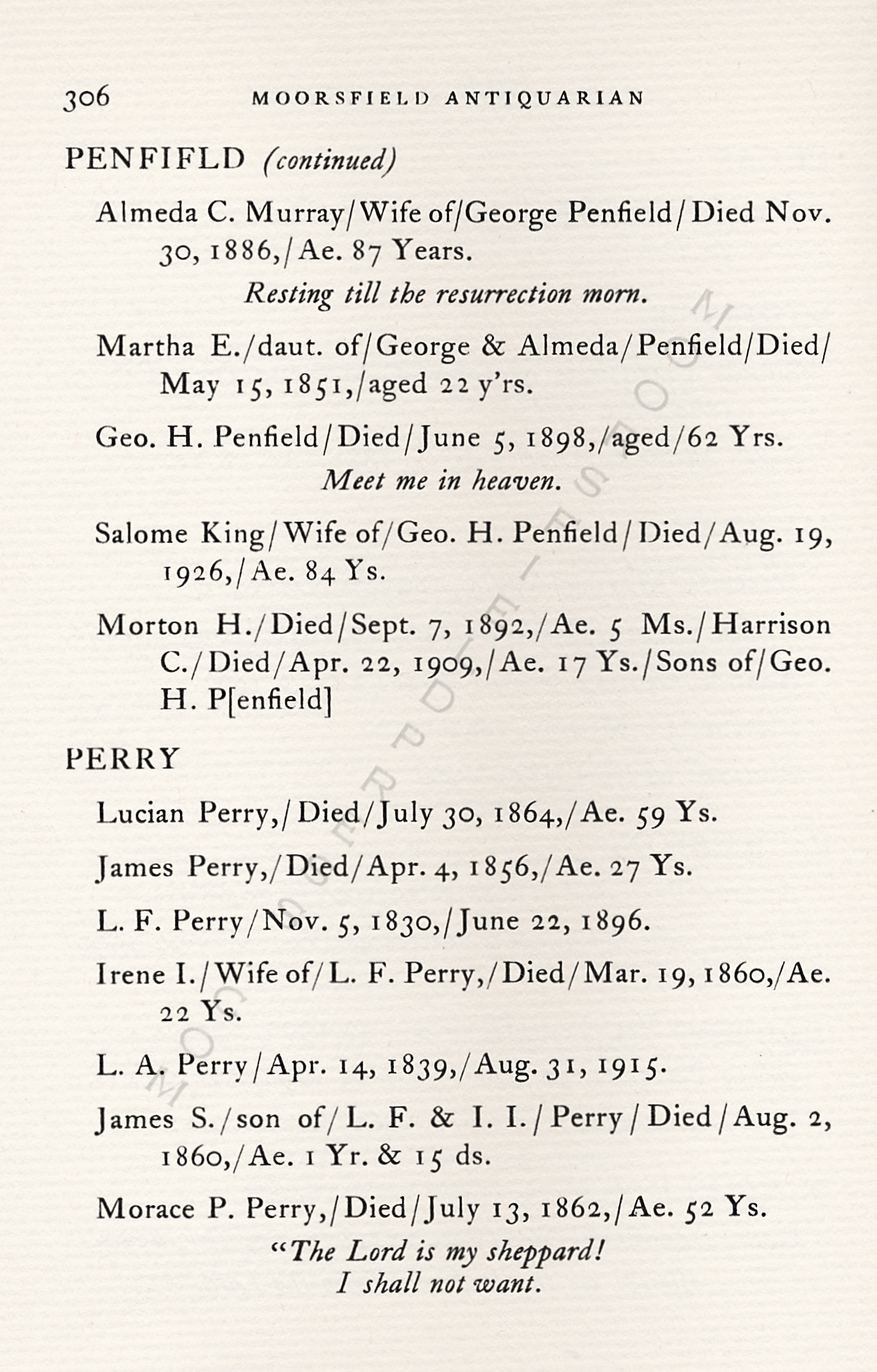 The
                      Moorsfield Antiquarian-Inscriptions from Old
                      Graveyards: the McLellan Cemetery Transcriptions