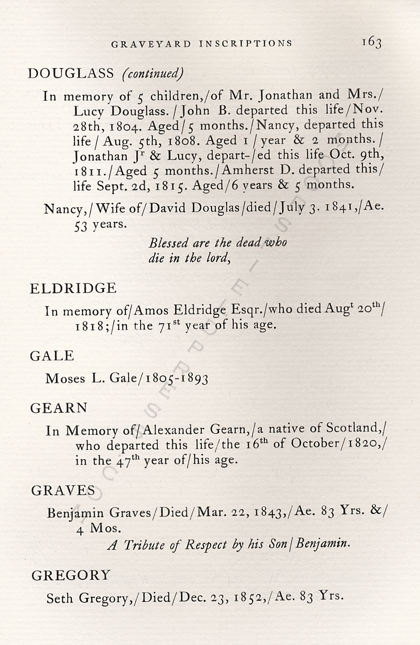 The
                      Moorsfield Antiquarian-Inscriptions from Old
                      Graveyards: the McLellan Cemetery Transcriptions