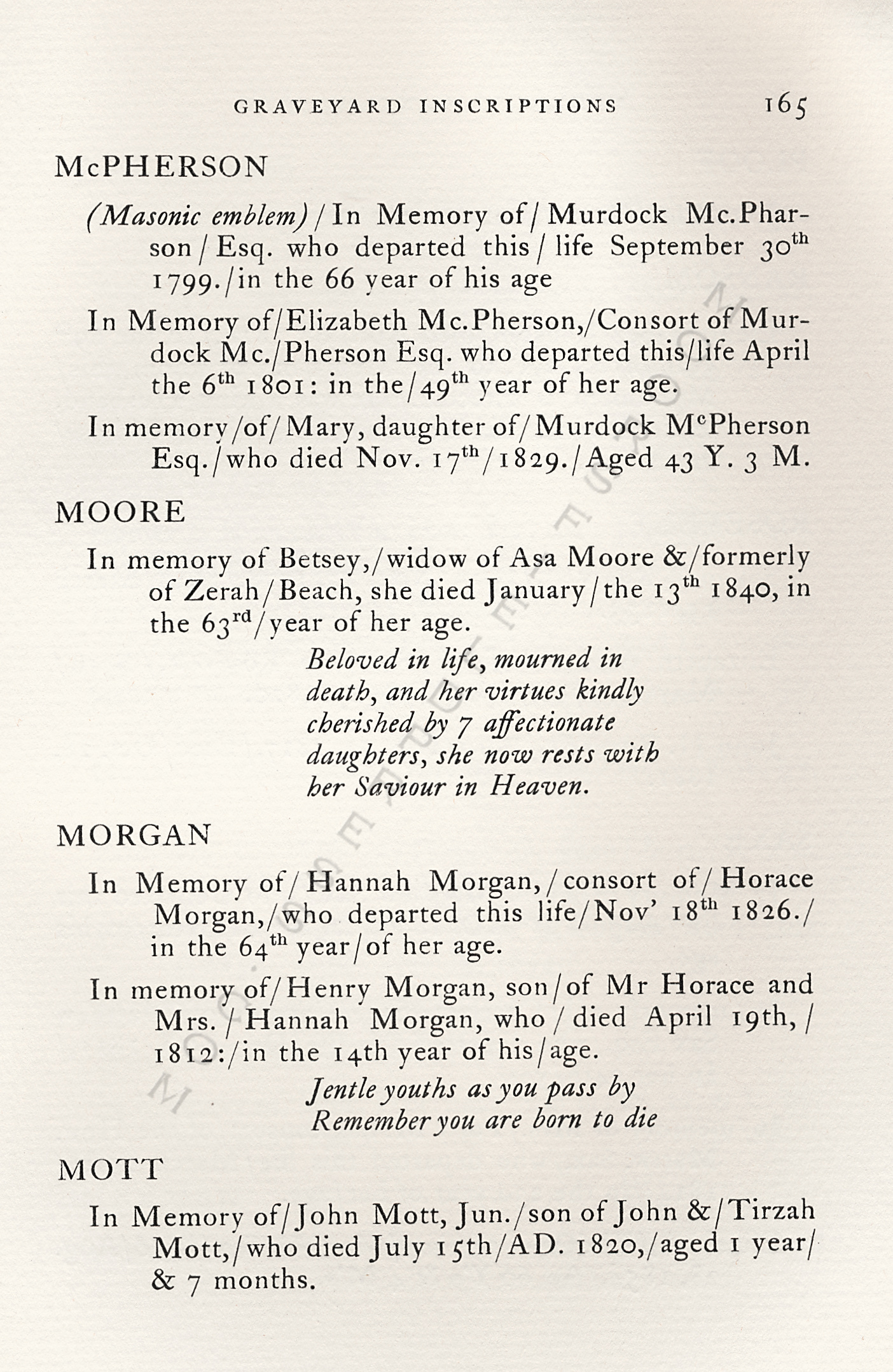 The
                      Moorsfield Antiquarian-Inscriptions from Old
                      Graveyards: the McLellan Cemetery Transcriptions