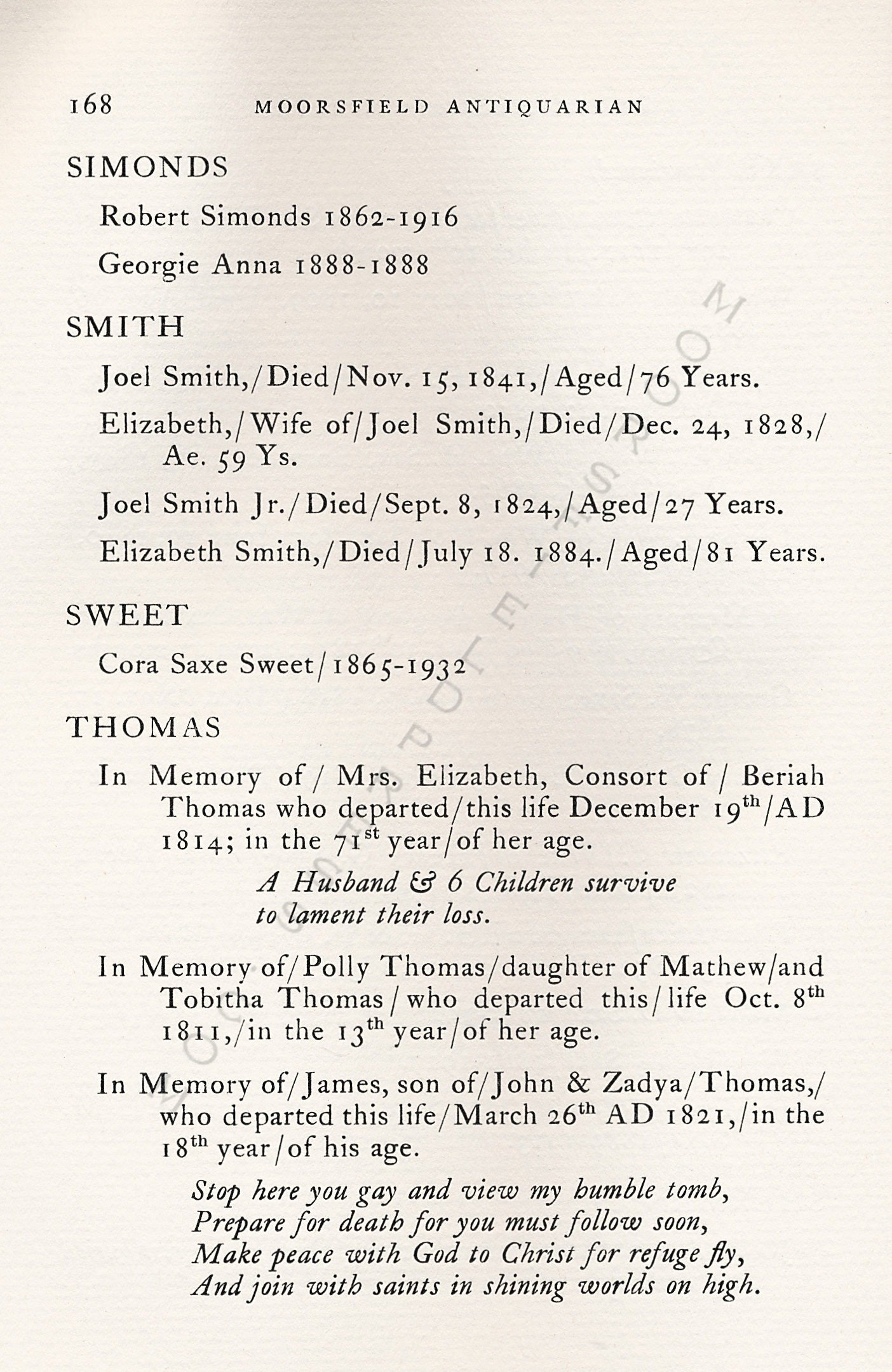 The
                      Moorsfield Antiquarian-Inscriptions from Old
                      Graveyards: the McLellan Cemetery Transcriptions