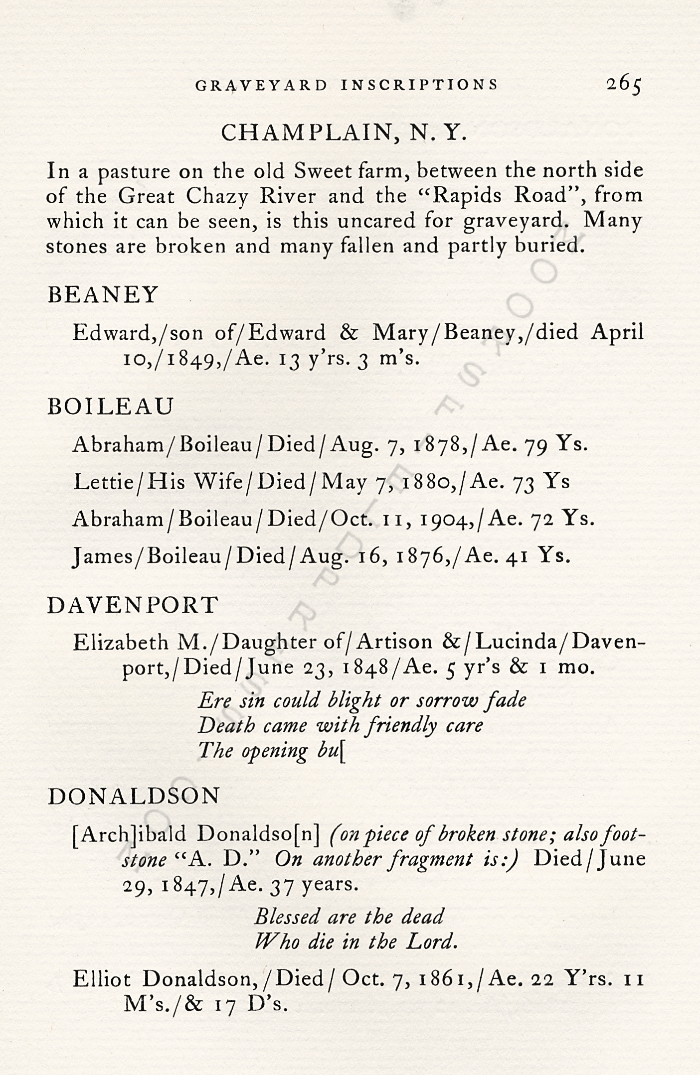 The
                      Moorsfield Antiquarian-Inscriptions from Old
                      Graveyards: the McLellan Cemetery Transcriptions