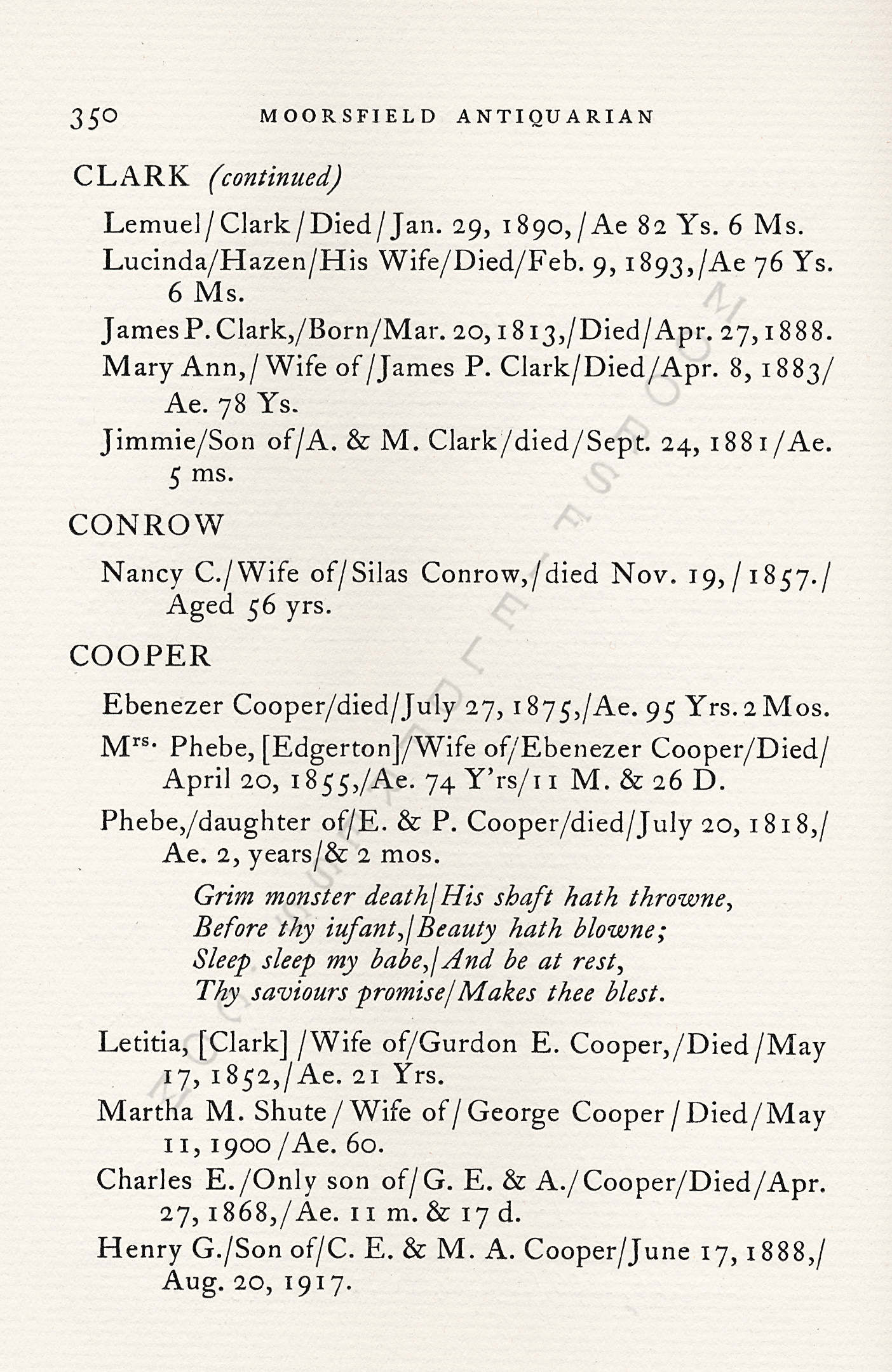 The
                      Moorsfield Antiquarian-Inscriptions from Old
                      Graveyards: the McLellan Cemetery Transcriptions
