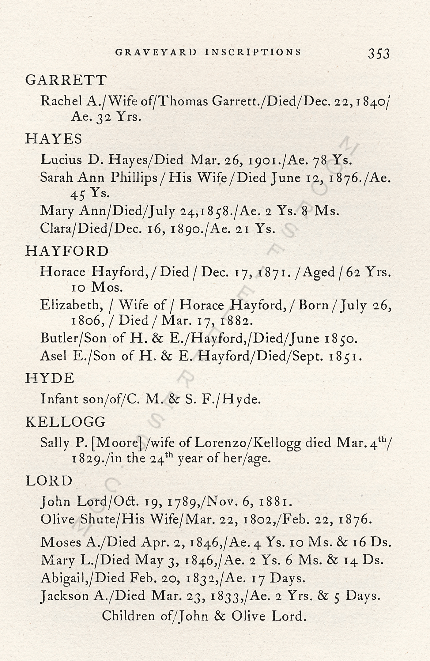 The
                      Moorsfield Antiquarian-Inscriptions from Old
                      Graveyards: the McLellan Cemetery Transcriptions