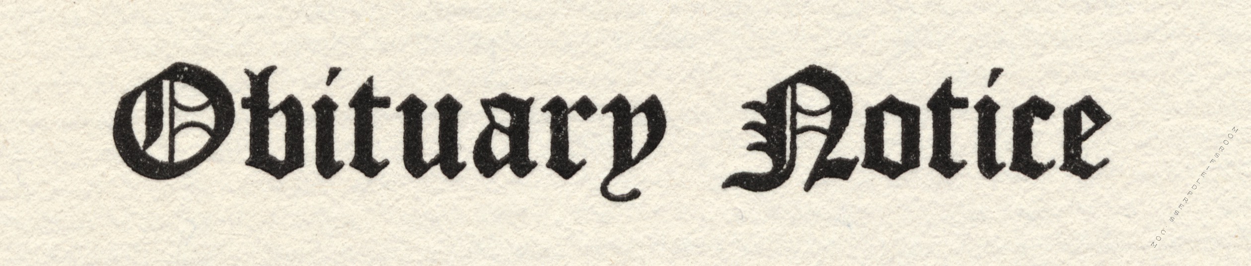 moorsfield press
                        letterhead old english font
