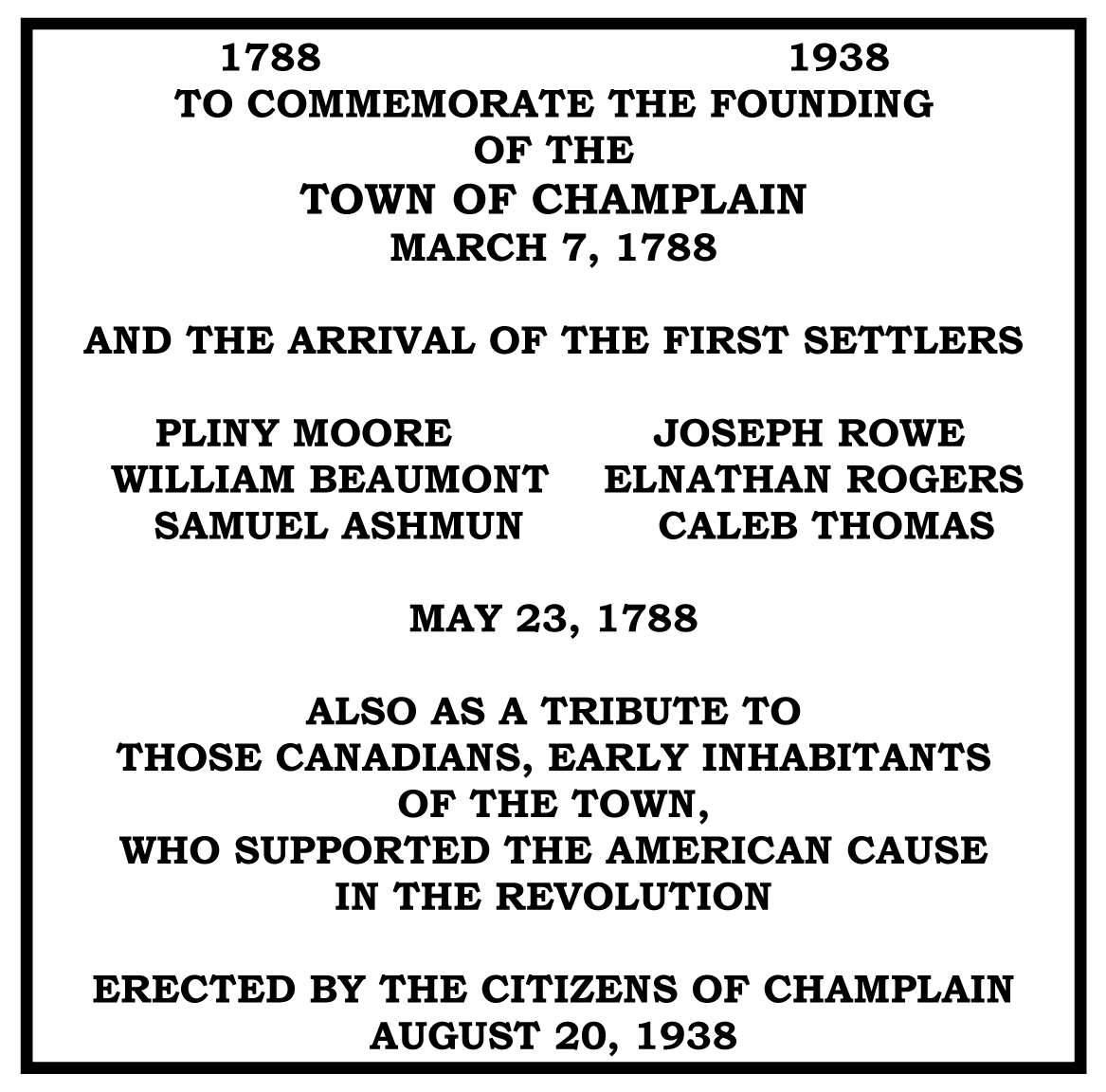 The Town of Champlain's 225th Anniversary
                  (1788-2013), Champlain, New York