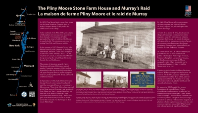 Panel for Pliny Moore Stone Farm House and Murrays
                Raid in Champlain