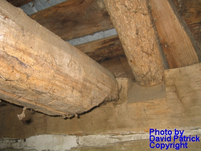 Dewey's tavern log cabin built in 1797; beams