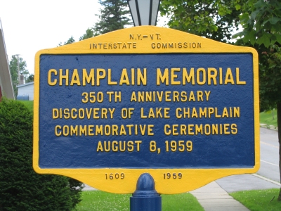 champlain memorial at st marys
              church-350th anniversary in 1959