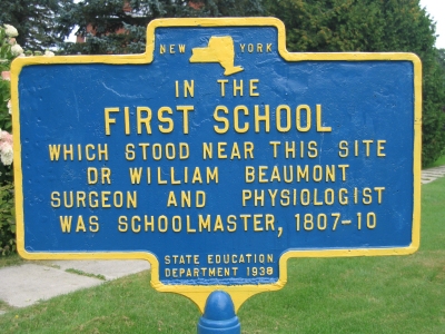 site of first school in champlain
              where dr. william beaumont taught-oak street in champlain