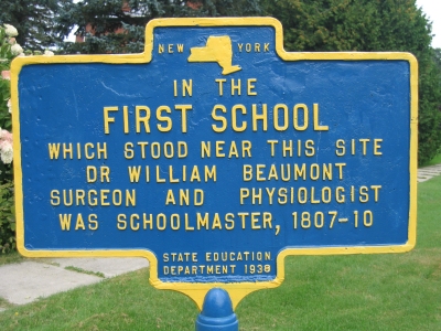 site of first school in champlain
              where dr. william beaumont taught-oak street in champlain