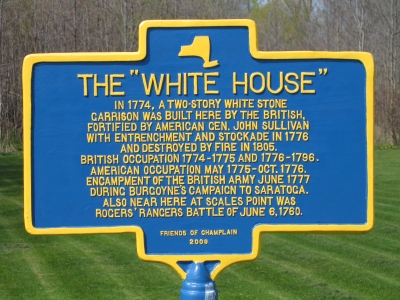 "The White House" historic marker on
              Point au Fer