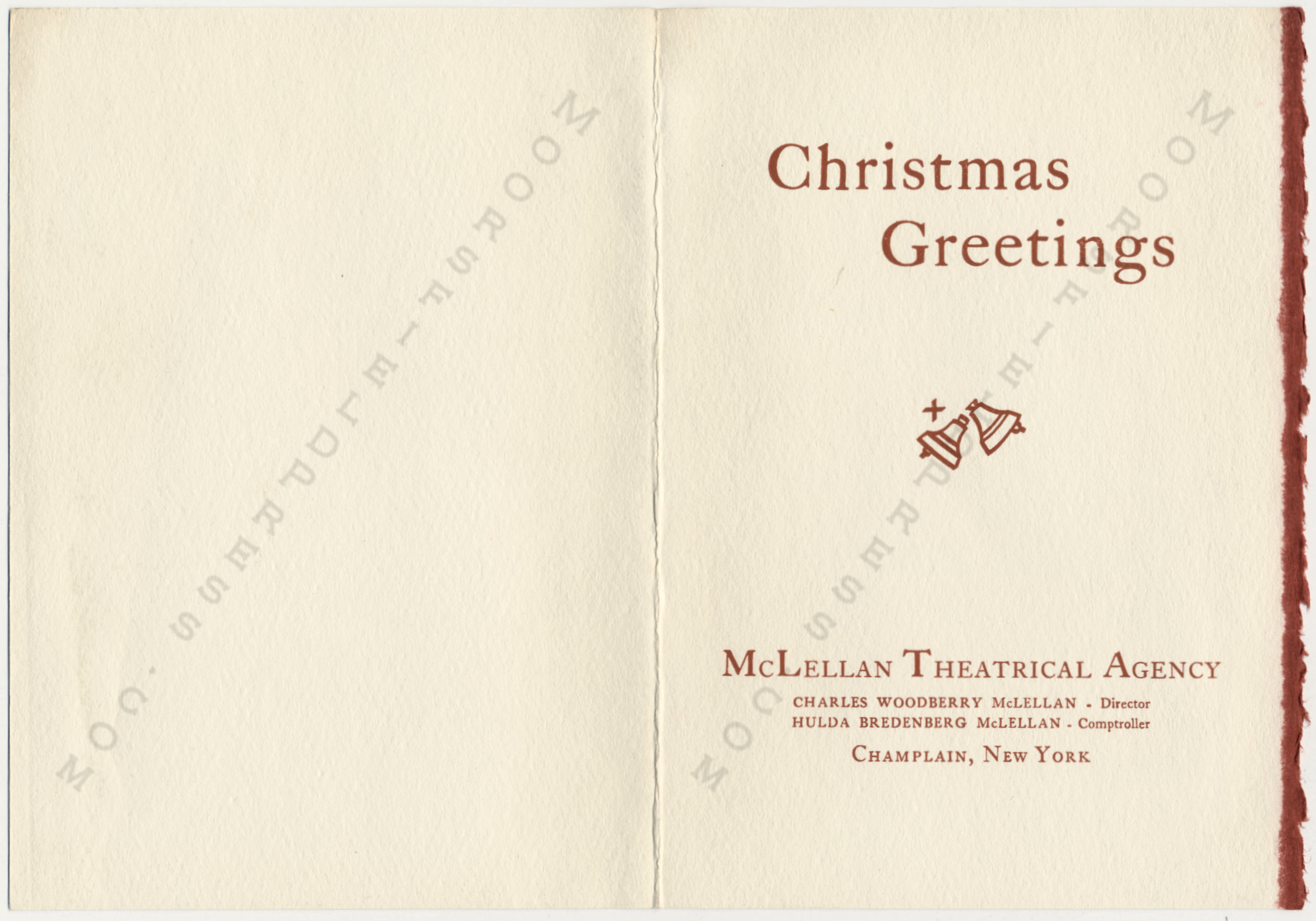 The
                      McLellan Christmas Cards printed by the Moorsfield
                      Press