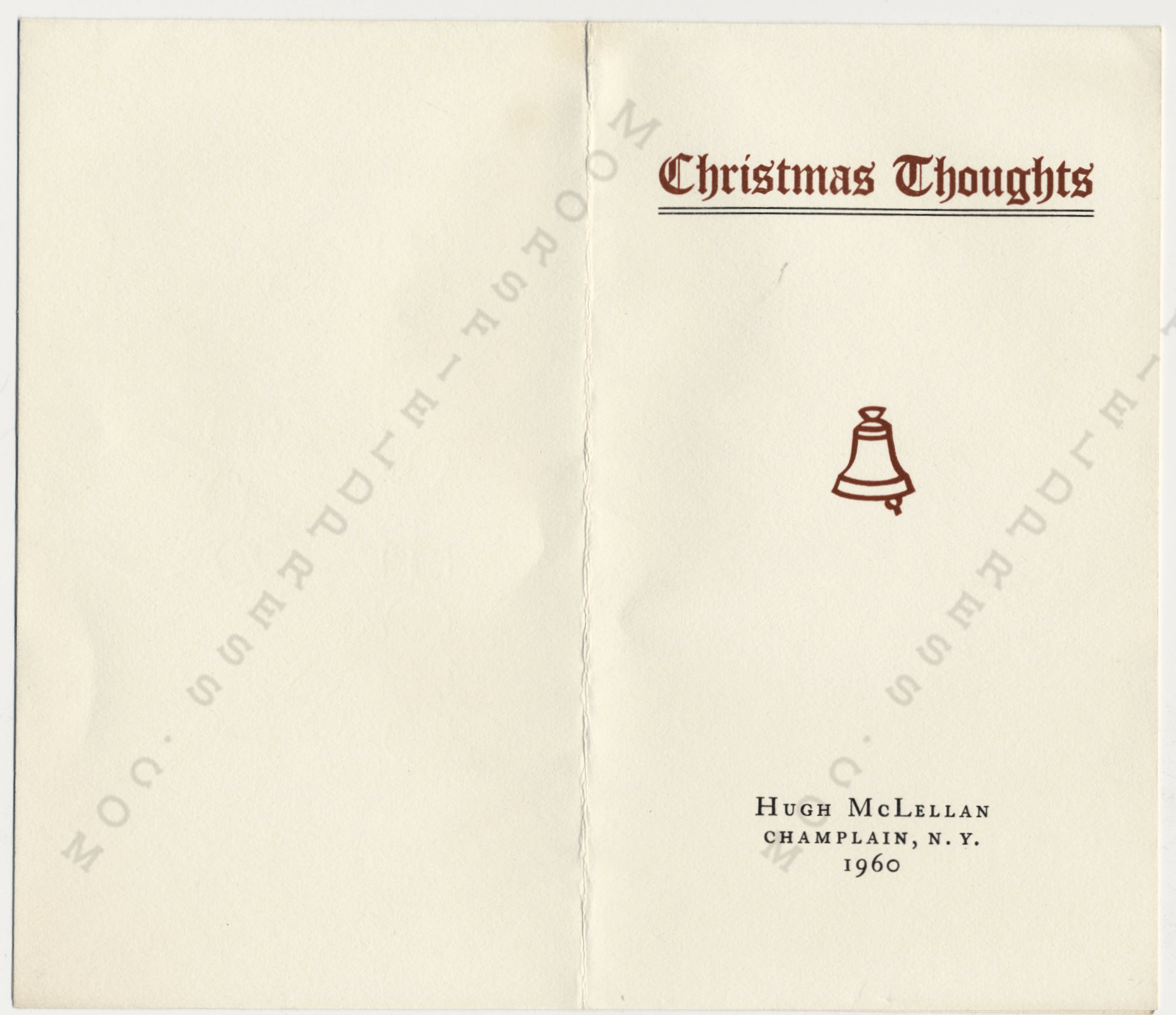 The
                      McLellan Christmas Cards printed by the Moorsfield
                      Press