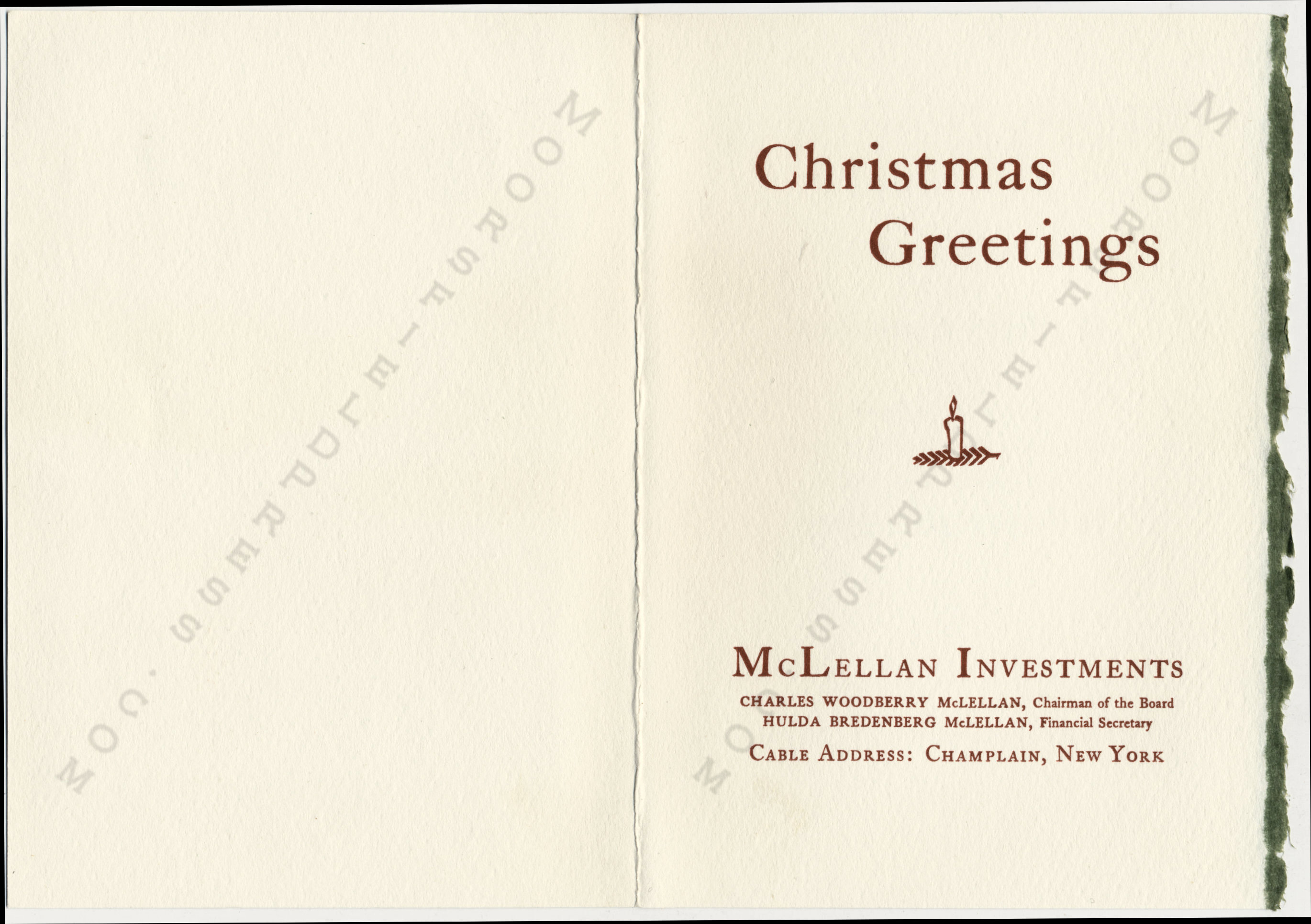 The
                      McLellan Christmas Cards printed by the Moorsfield
                      Press