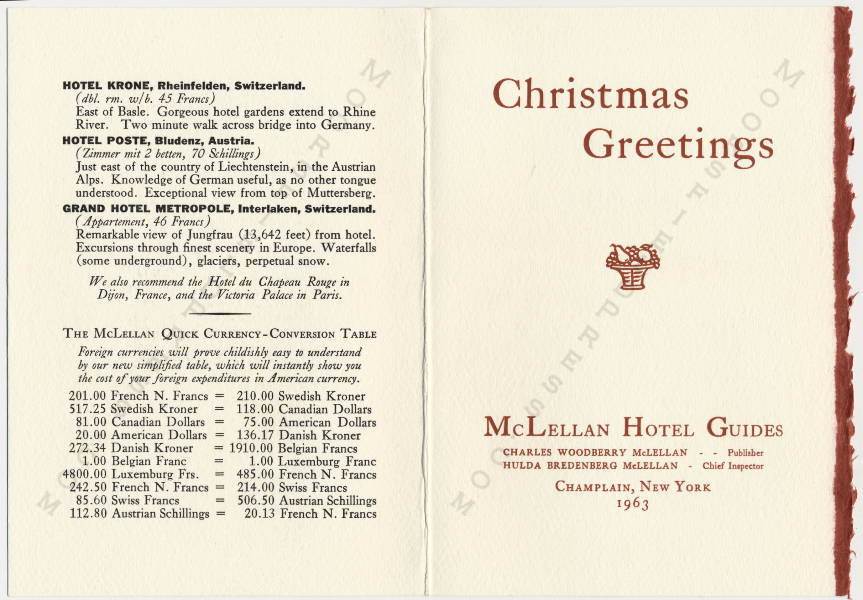 The
                      McLellan Christmas Cards printed by the Moorsfield
                      Press