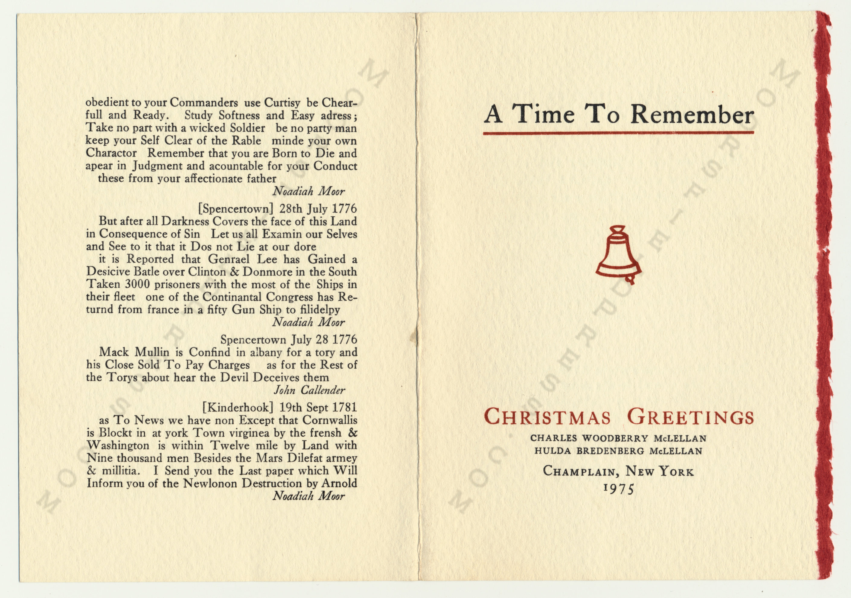 The
                      McLellan Christmas Cards printed by the Moorsfield
                      Press