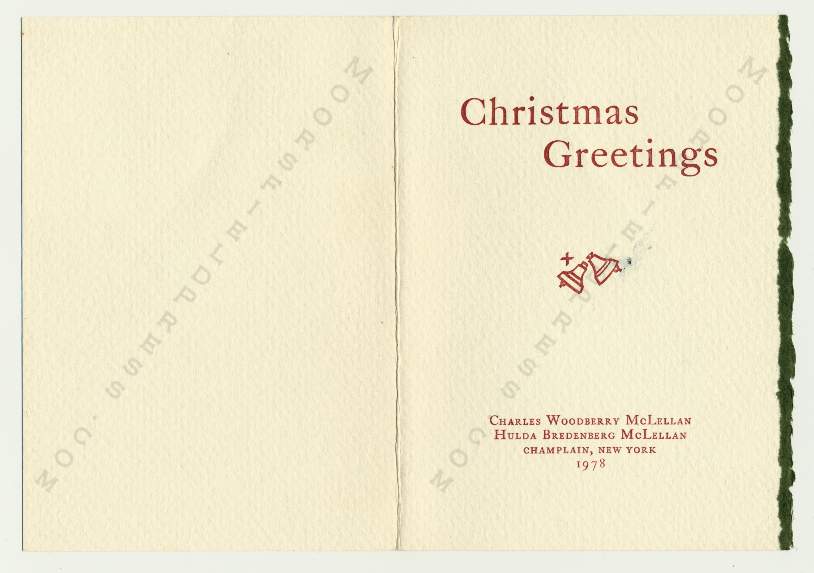 The
                      McLellan Christmas Cards printed by the Moorsfield
                      Press