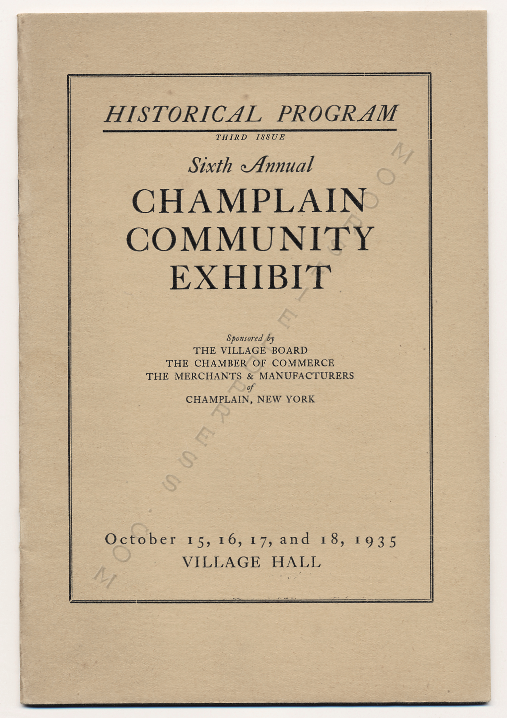 6th Annual
                      Champlain Community Exhibit