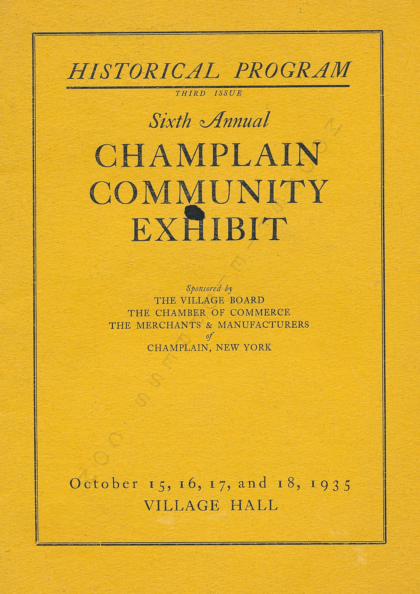 6th Annual
                      Champlain Community Exhibit