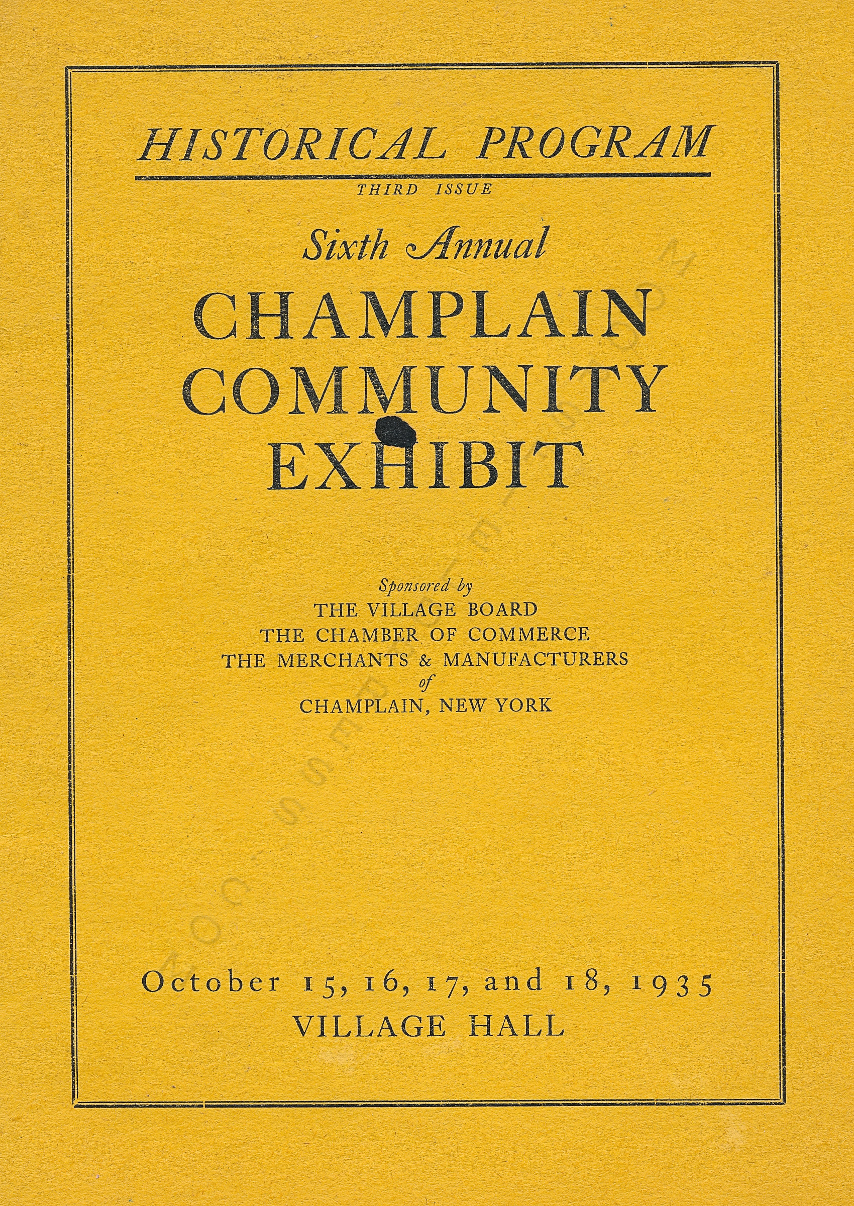 6th Annual
                      Champlain Community Exhibit