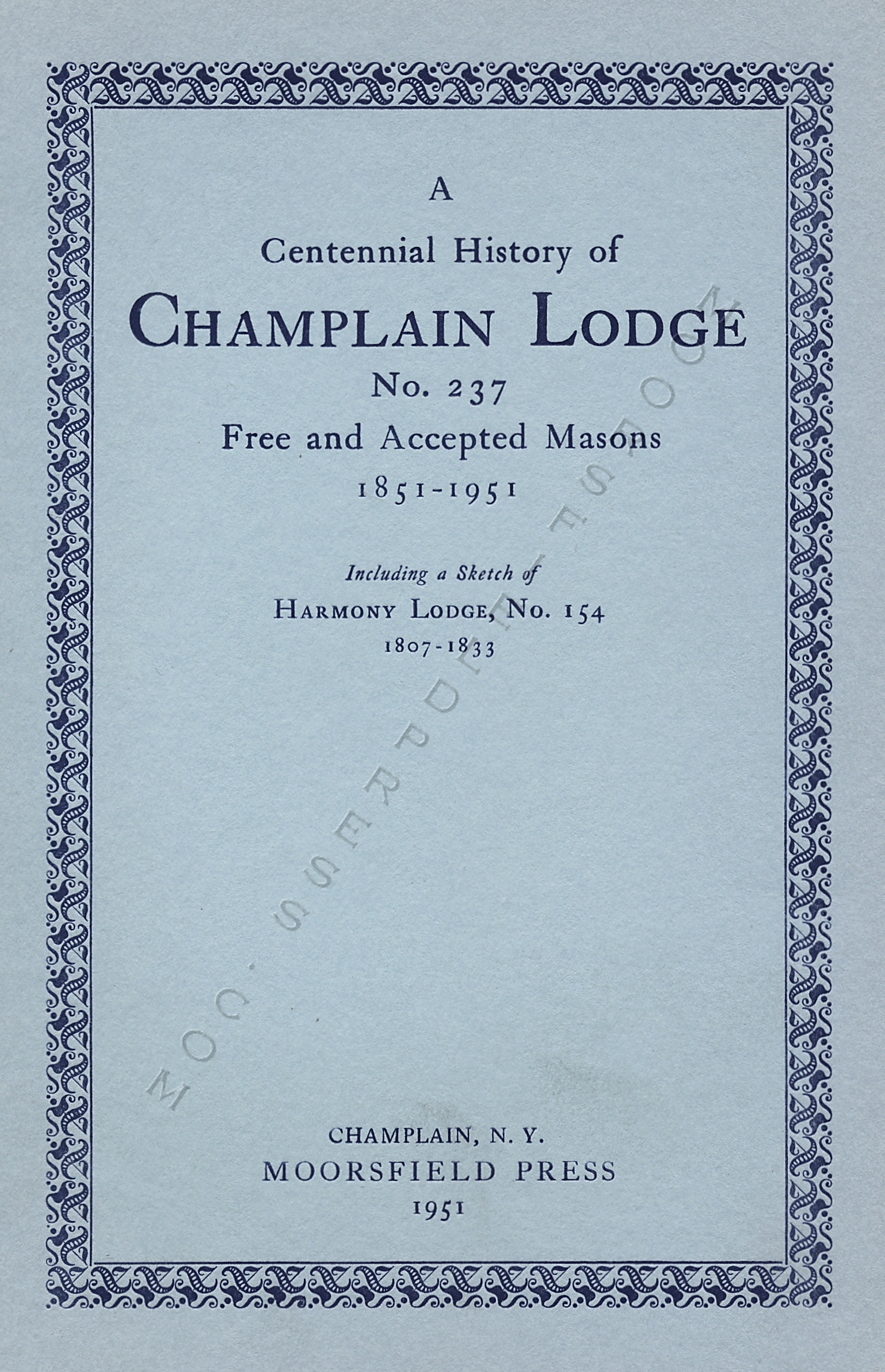 a_centennial_history_of_champlain_masons
                                lodge_1951