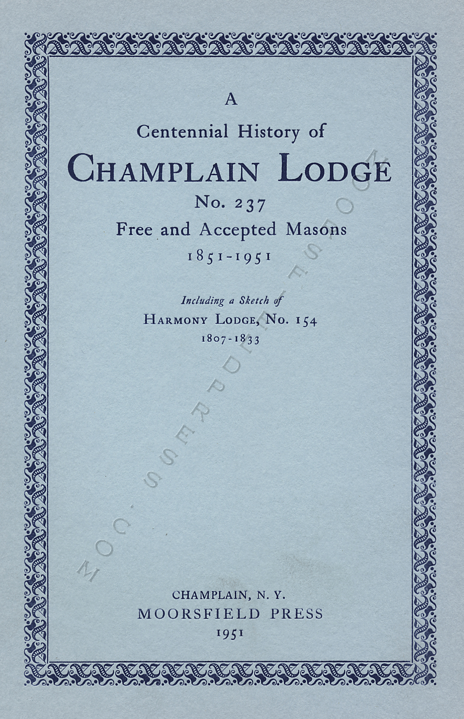 a_centennial_history_of_champlain_masons
                                lodge_1951