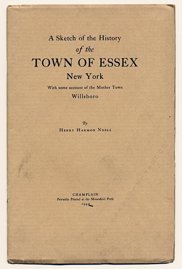 A sketch of the
                              history of the town of essex new york