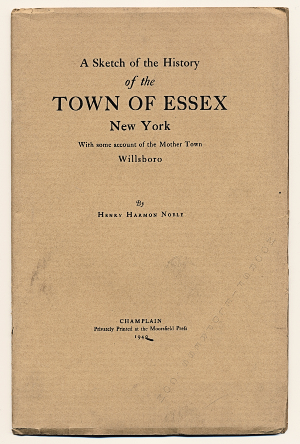 A sketch of the
                              history of the town of essex new york