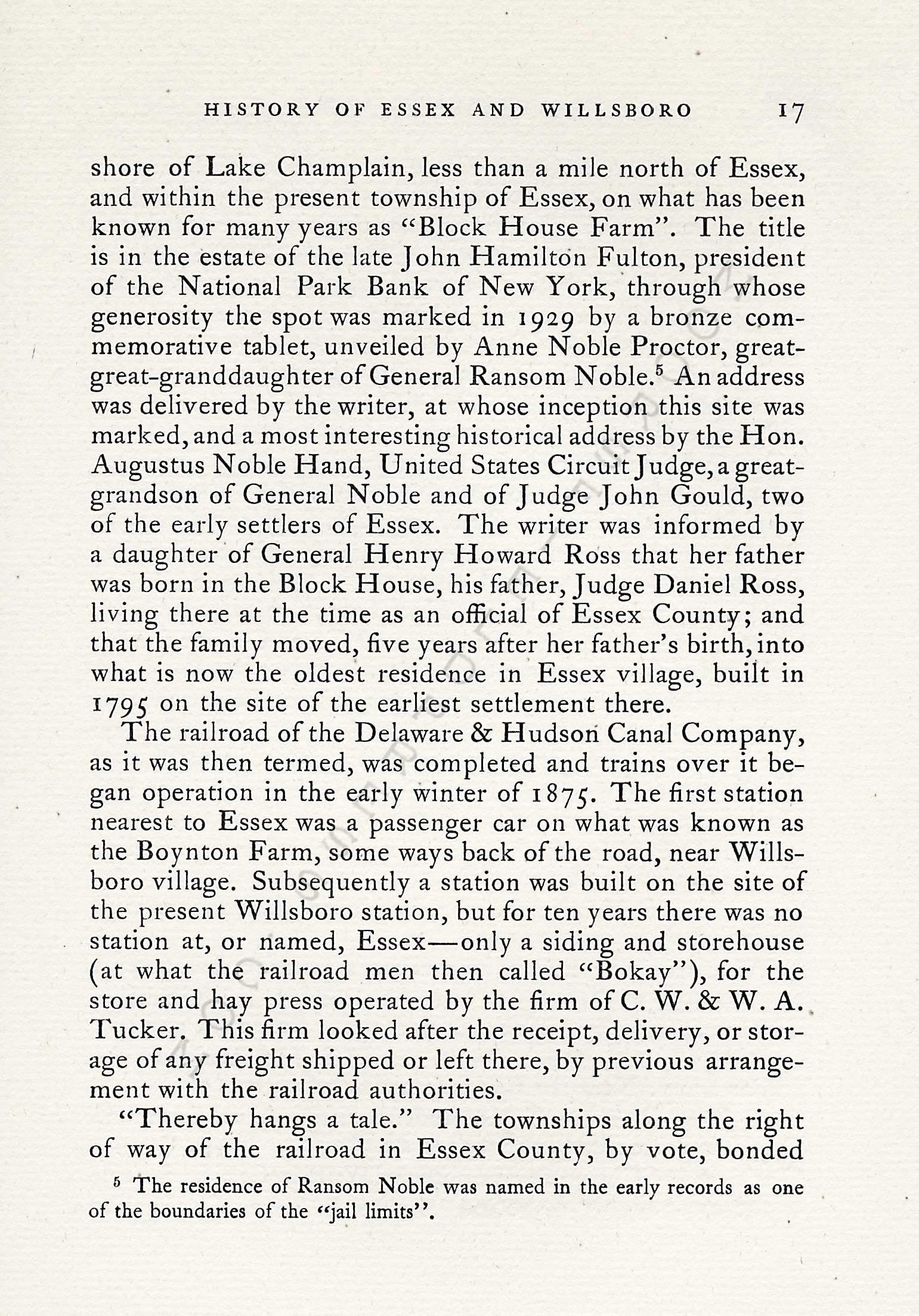 A sketch
                      of the history of the town of essex new york