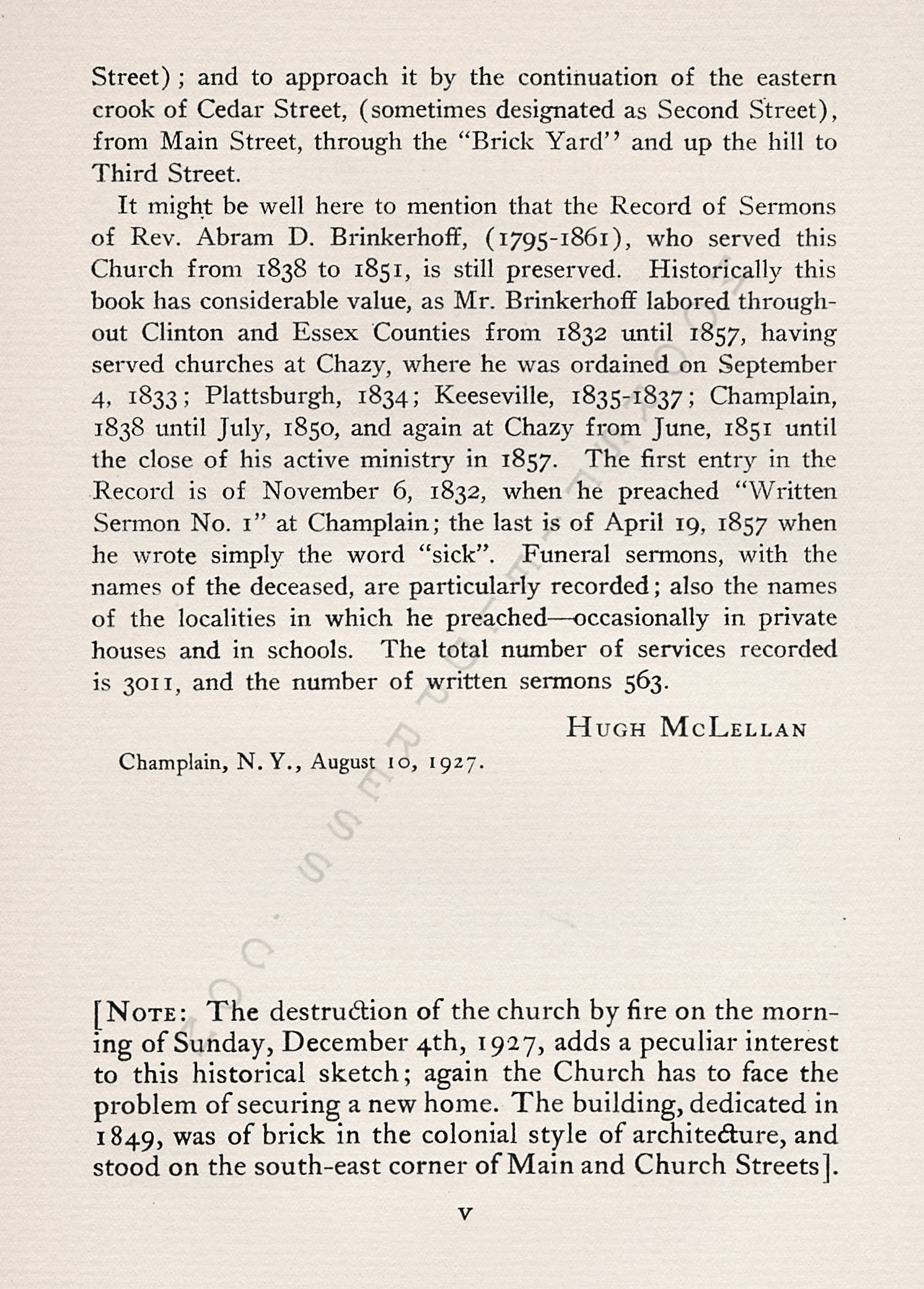 AN ADDRESS
                      OF CHARLES FREEMAN NYE ON THE FIRST PRESBYTERIAN
                      CHURCH 1928