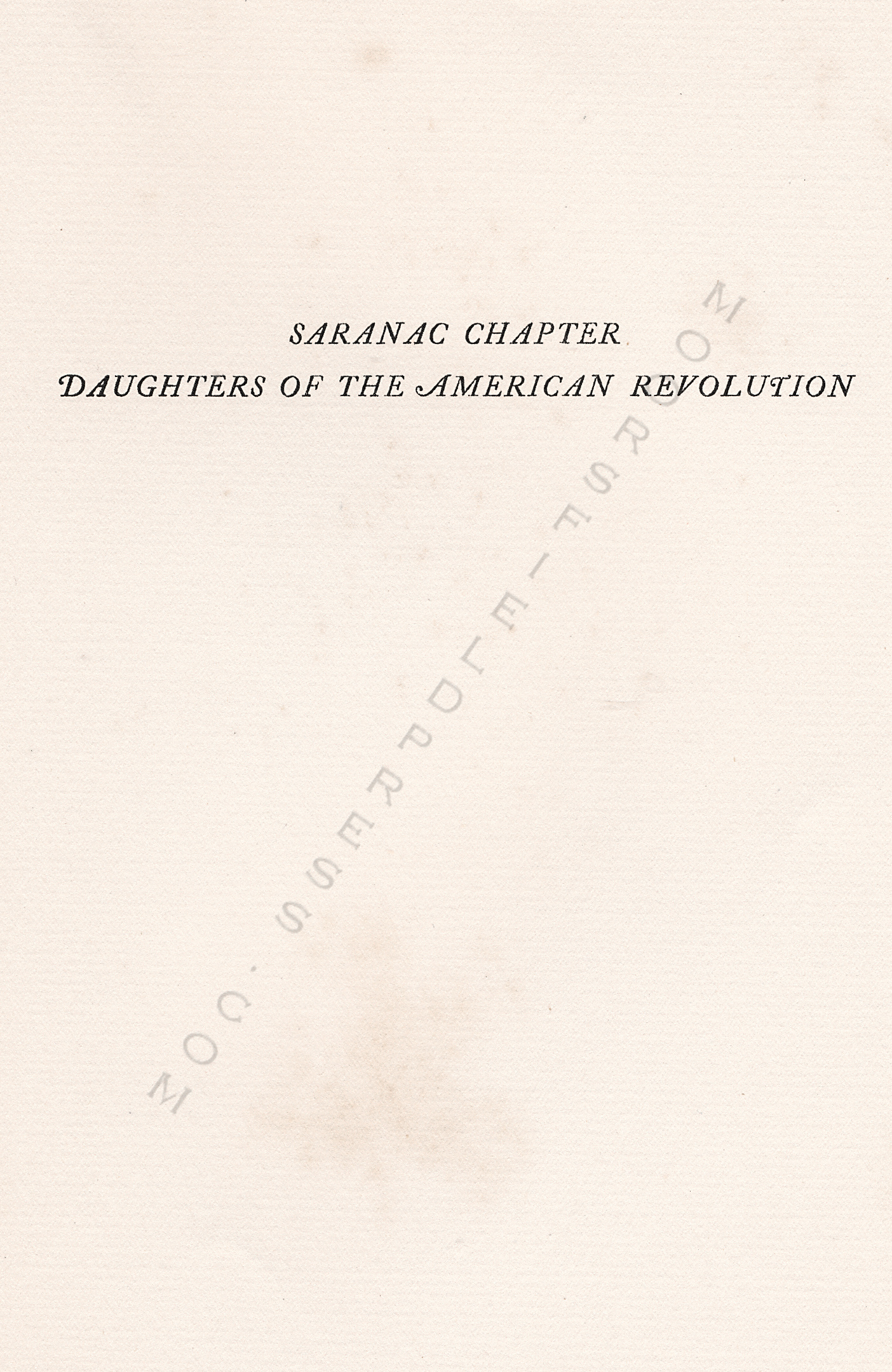 An Echo of
                      the Battle of Plattsburgh by Mrs. Milo H.
                      Marshall