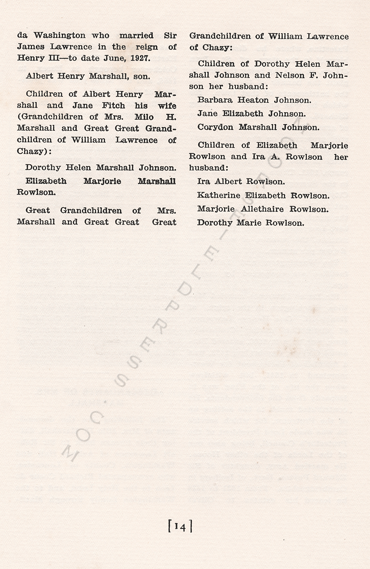 An Echo of
                      the Battle of Plattsburgh by Mrs. Milo H.
                      Marshall