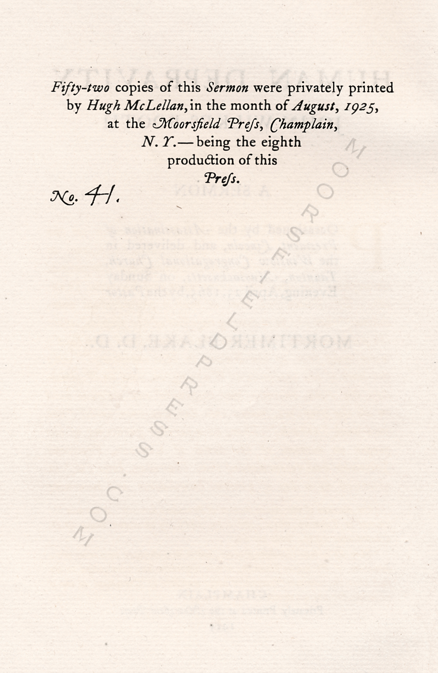 Human
                      Depravity - A Sermon on John Wilkes Booth by
                      Mortimer Blake 1865