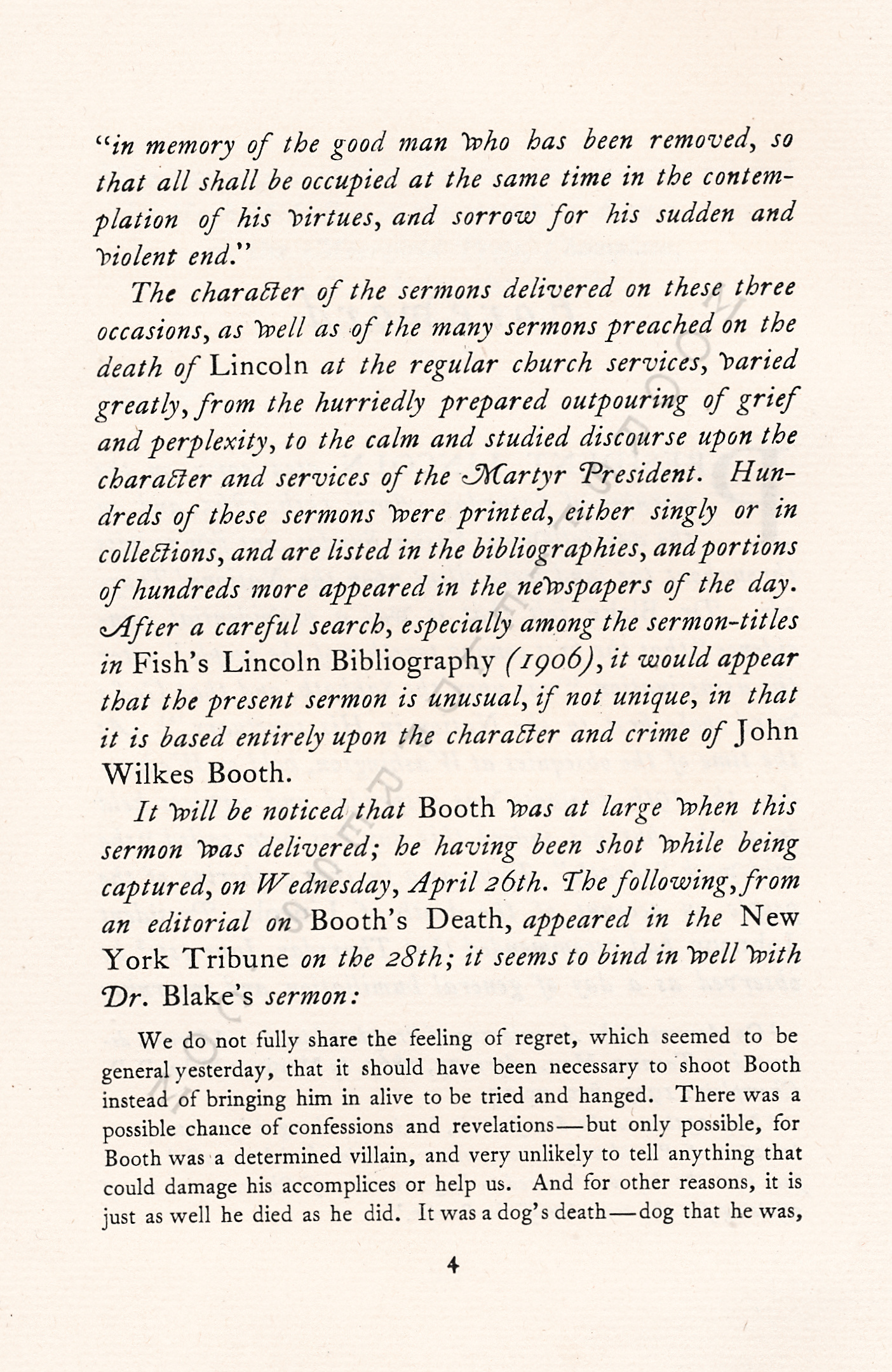 Human
                      Depravity - A Sermon on John Wilkes Booth by
                      Mortimer Blake 1865