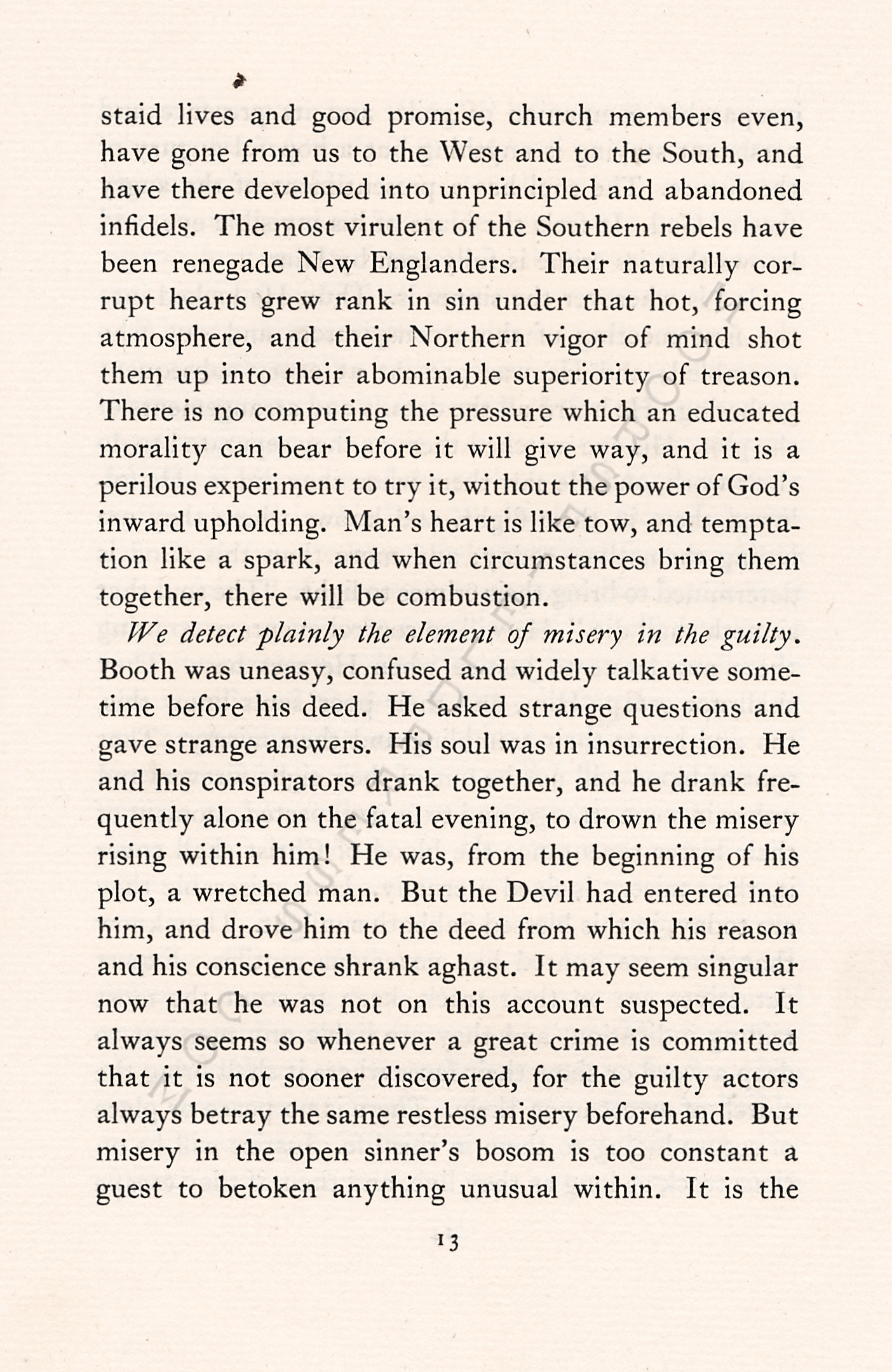 Human
                      Depravity - A Sermon on John Wilkes Booth by
                      Mortimer Blake 1865