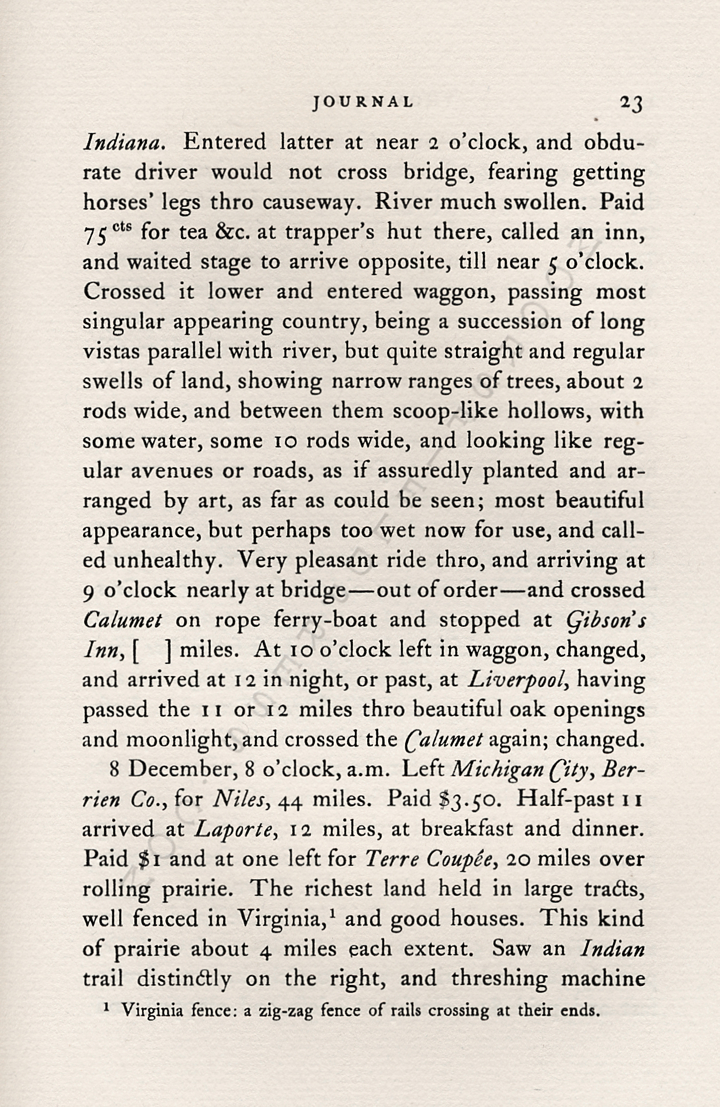 JOURNAL OF
                      THOMAS NYE WRITTEN DURING A JOURNEY BETWEEN
                      MONTREAL & CHICAGO IN 1837