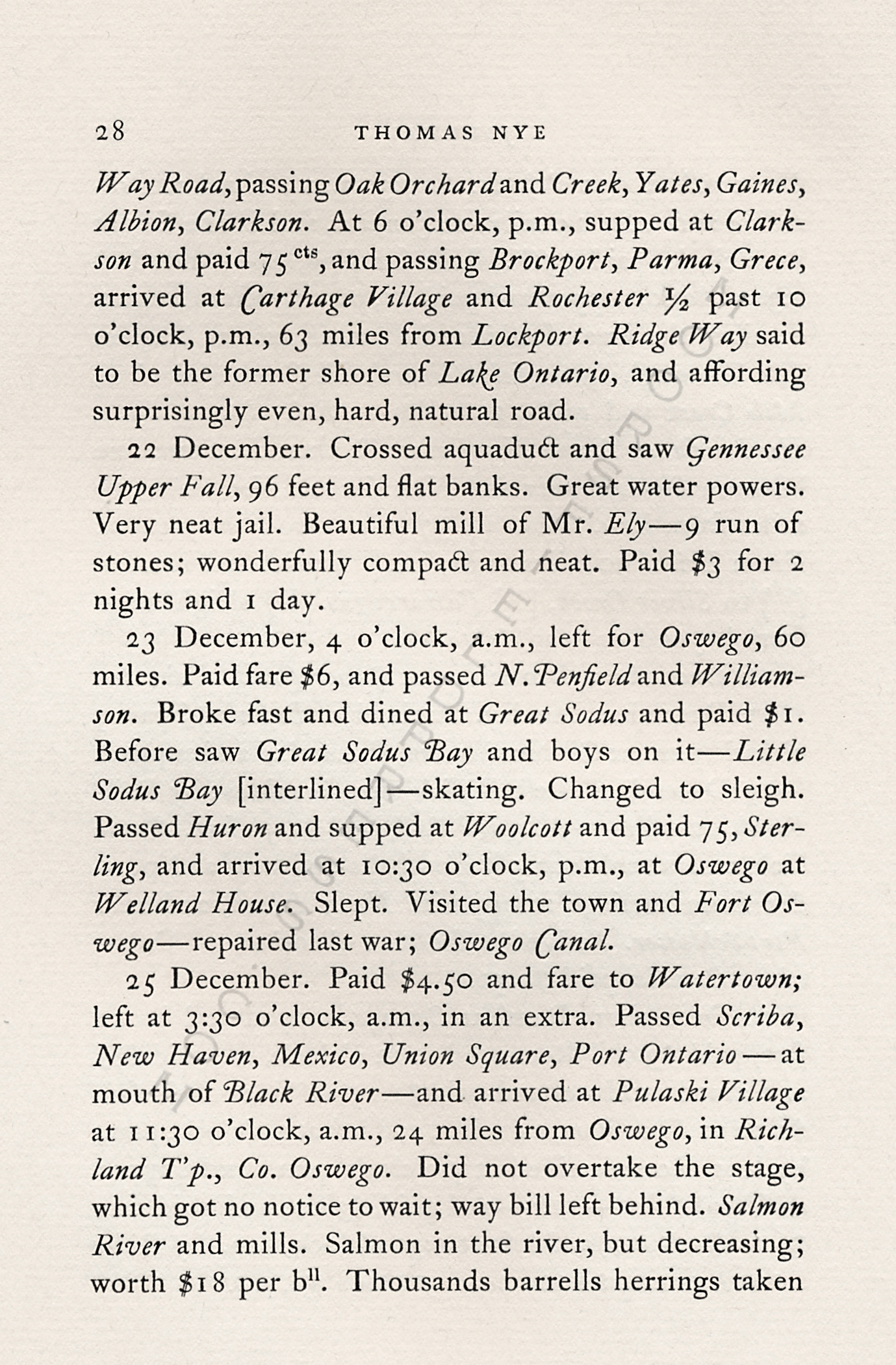 JOURNAL OF
                      THOMAS NYE WRITTEN DURING A JOURNEY BETWEEN
                      MONTREAL & CHICAGO IN 1837