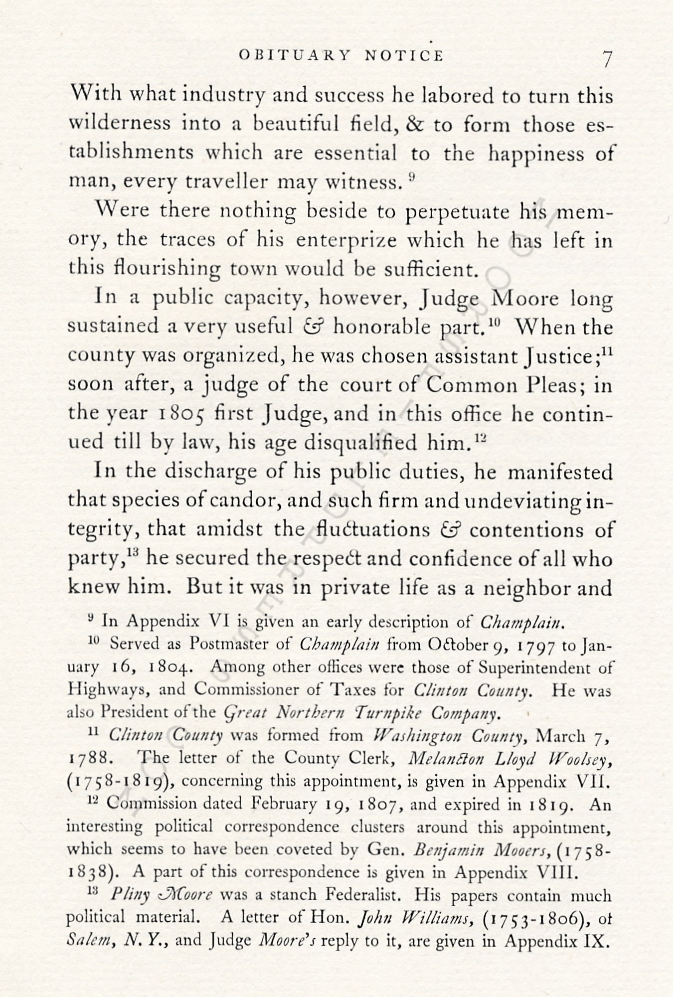 judge
                            pliny moore obituary notice