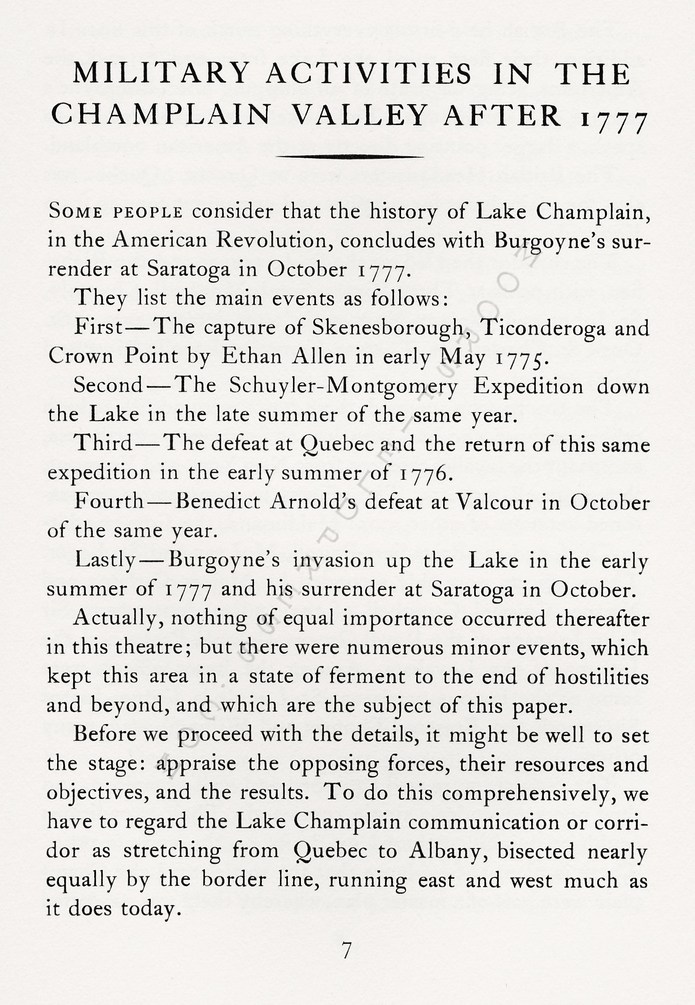 MILITARY
                      ACTIVITIES IN THE CHAMPLAIN VALLEY AFTER 1777 BY
                      OSCAR BREDENBERG